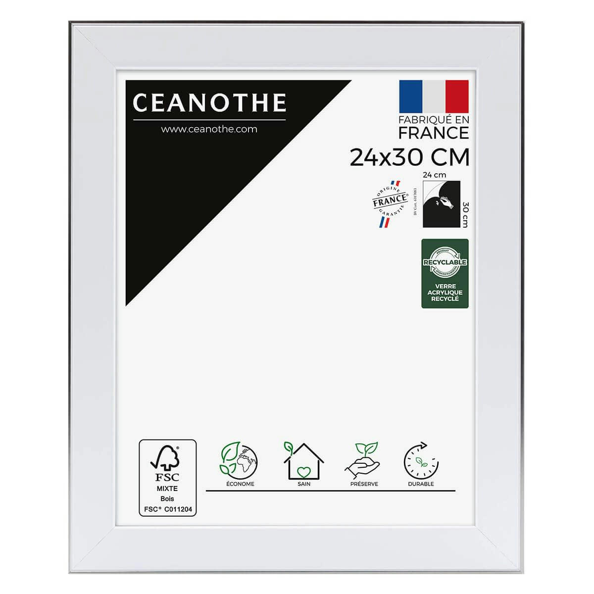 NEWTON - Cadre photo acier 24x30 cm résine recyclée