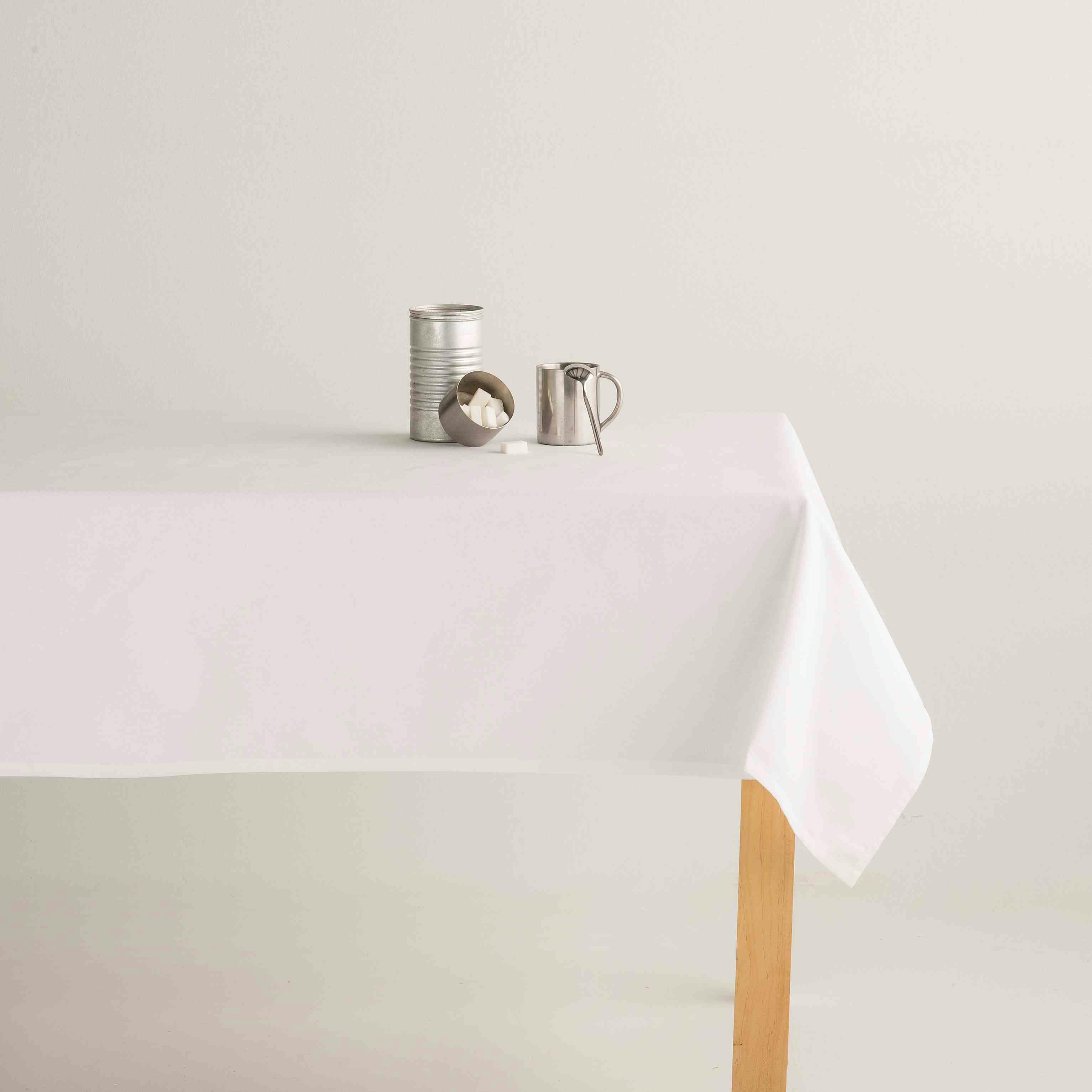 KAHU BLANCO - Nappe en coton biologique blanc avec anti-taches 140x240 cm