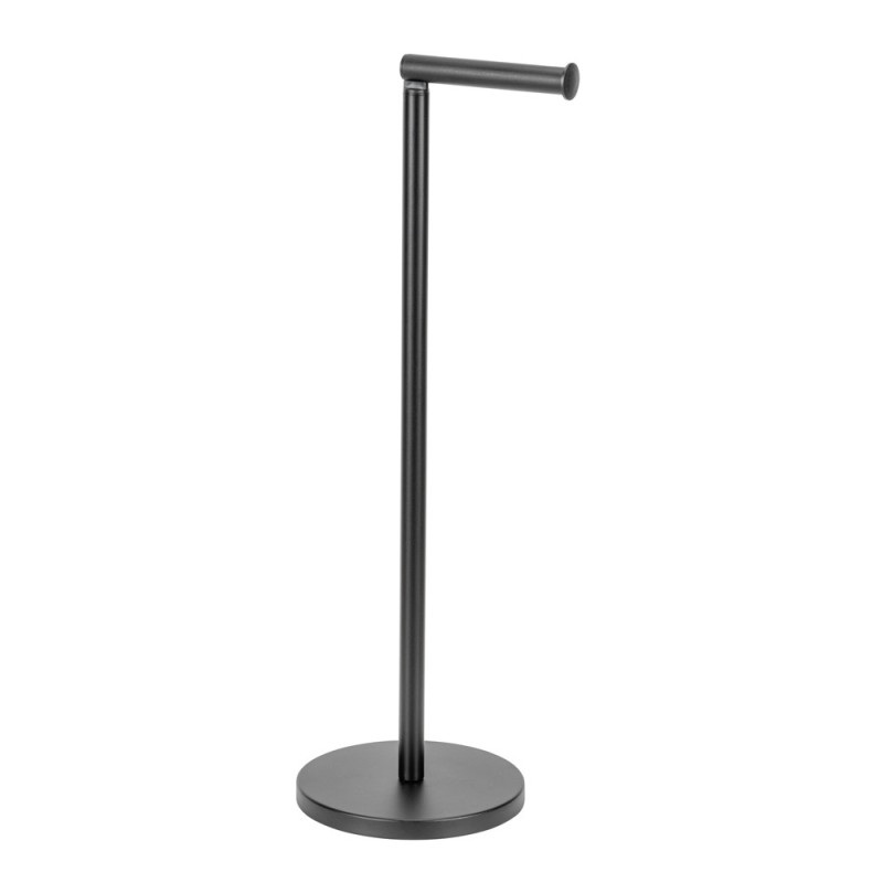 Porte-rouleau papier toilette sur pied noir mat WENKO