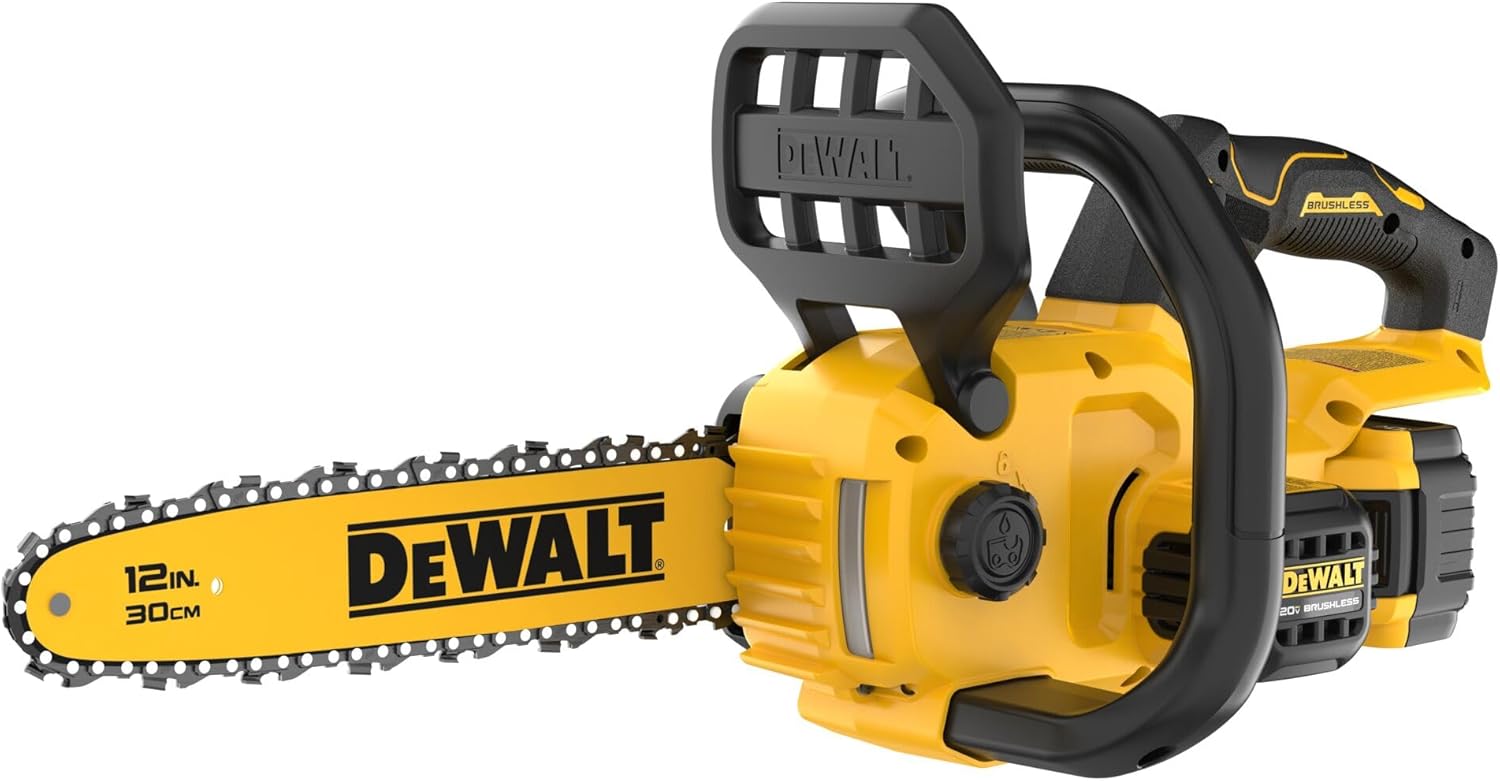 DEWALT 20V MAX 12 Cordless Chainsaw Kit with Battery and Charger Included (DCCS621P1)