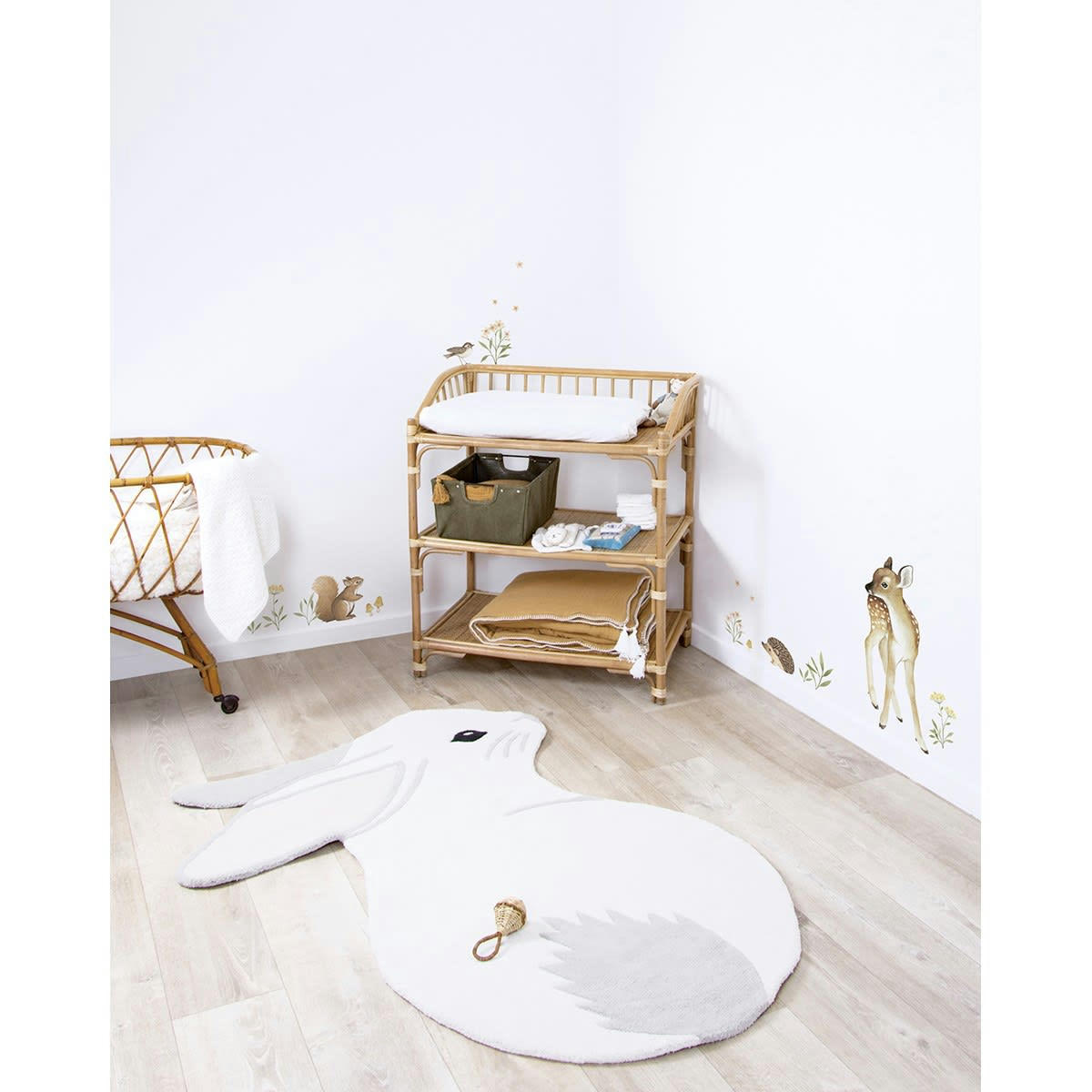 OH DEER - Sticker XL faon en Vinyle mat Orange 26x60 cm