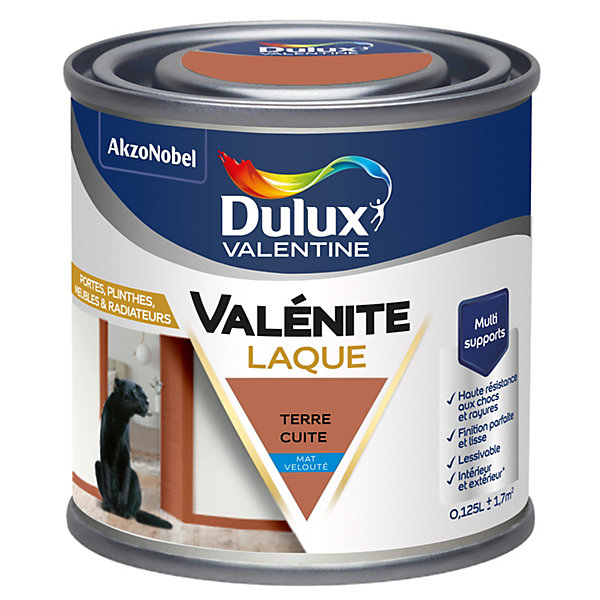 Laque acrylique terre cuite mat velouté Dulux Valentine Valénite 125 ml