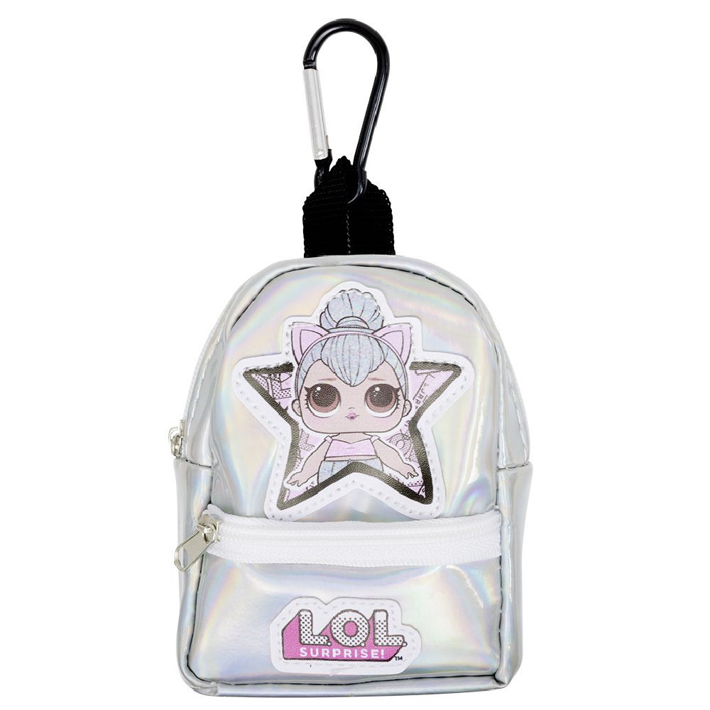 Porte clé sac à dos LOL avec accessoires papeterie L6xH10cm