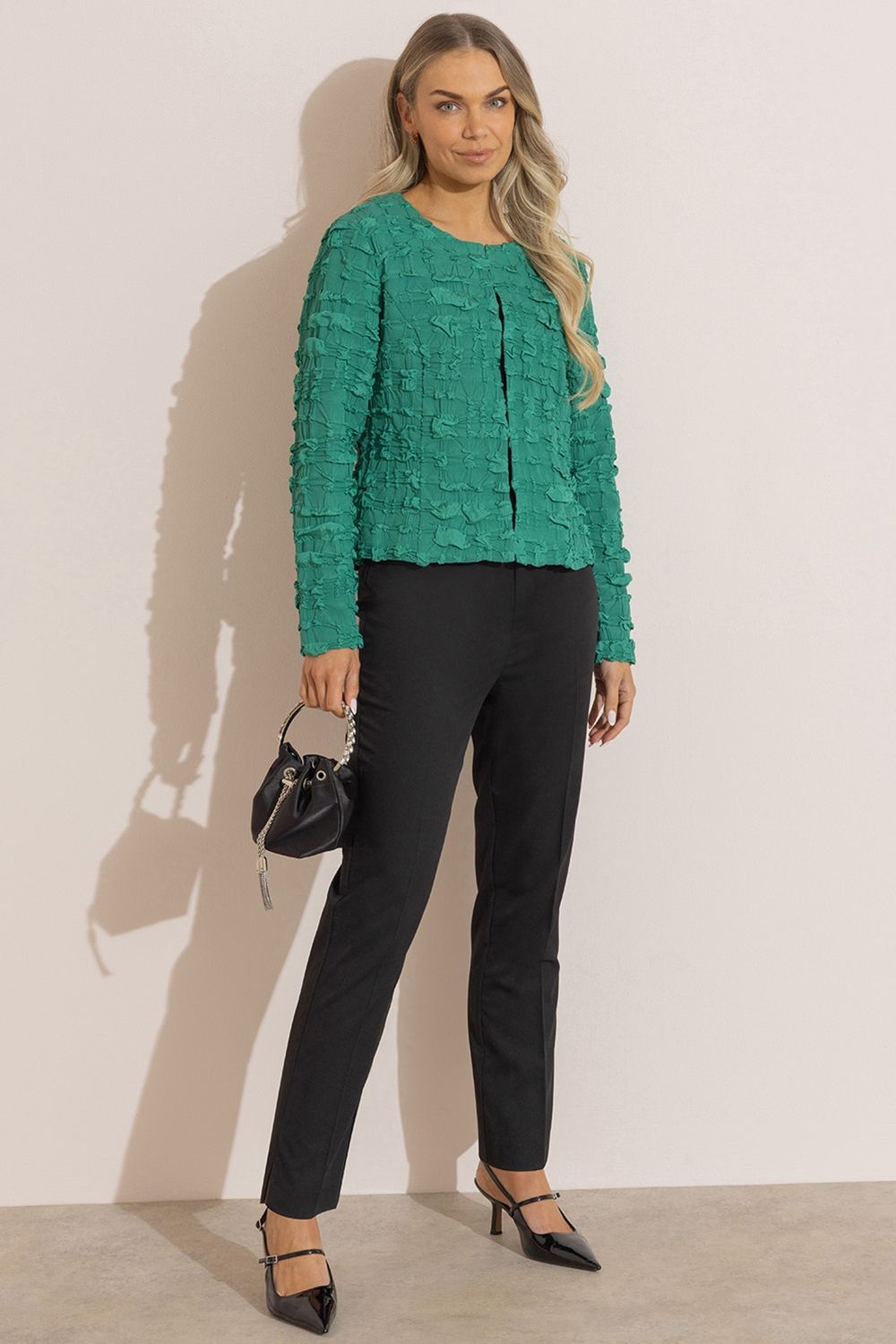 Klass. Textured Collarless Jacket