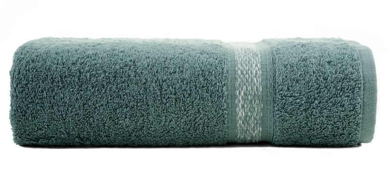 Ręcznik 50x90 miętowy z bordiurą z melanżowym pasem frotte 500 g/m2