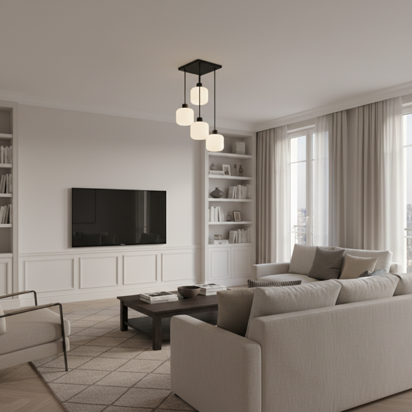 Lampa sufitowa czarna nowoczesna do kuchni EDYLIT 4xE27 SONIA 15-453