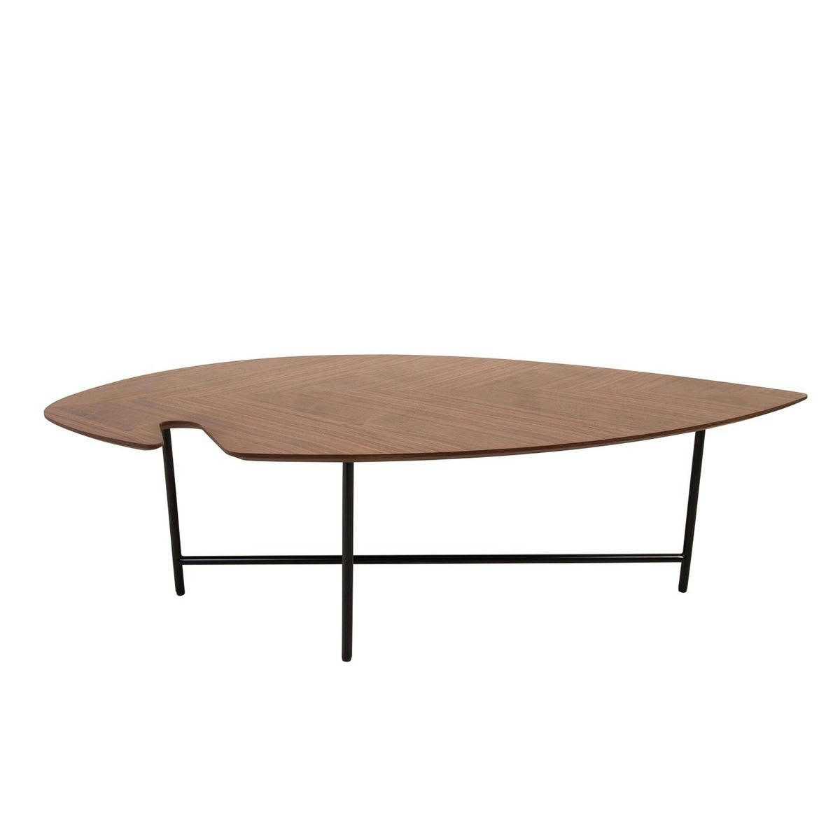LEAF - Table basse 120 cm plaqué noyer