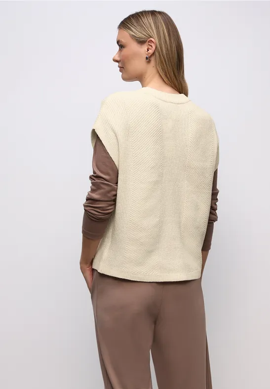 Ärmelloser Chenille Pullover