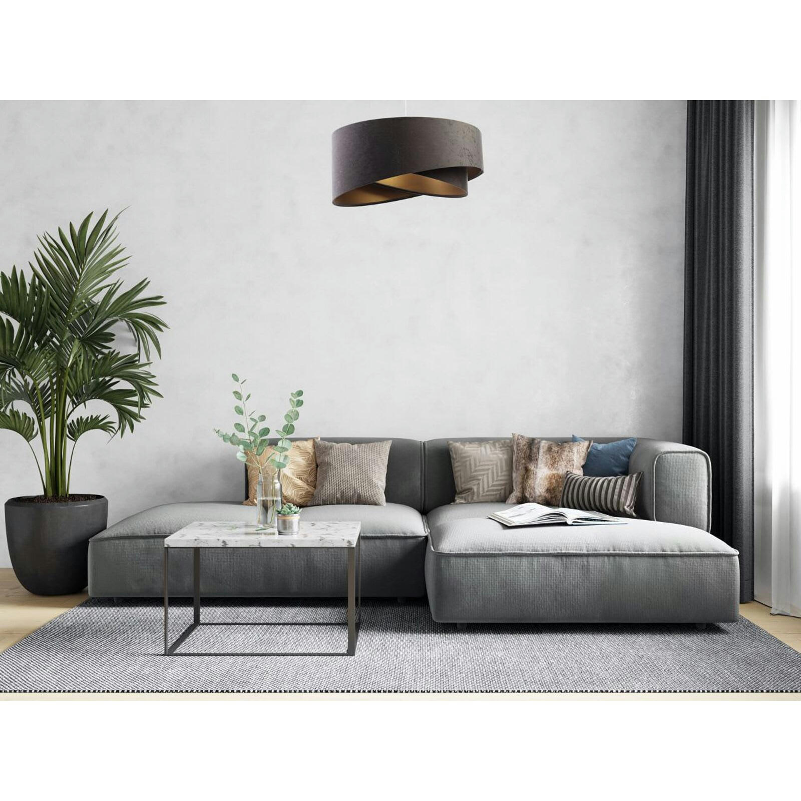 GALAXY - Suspension Tissu Gris 50x50x23 cm