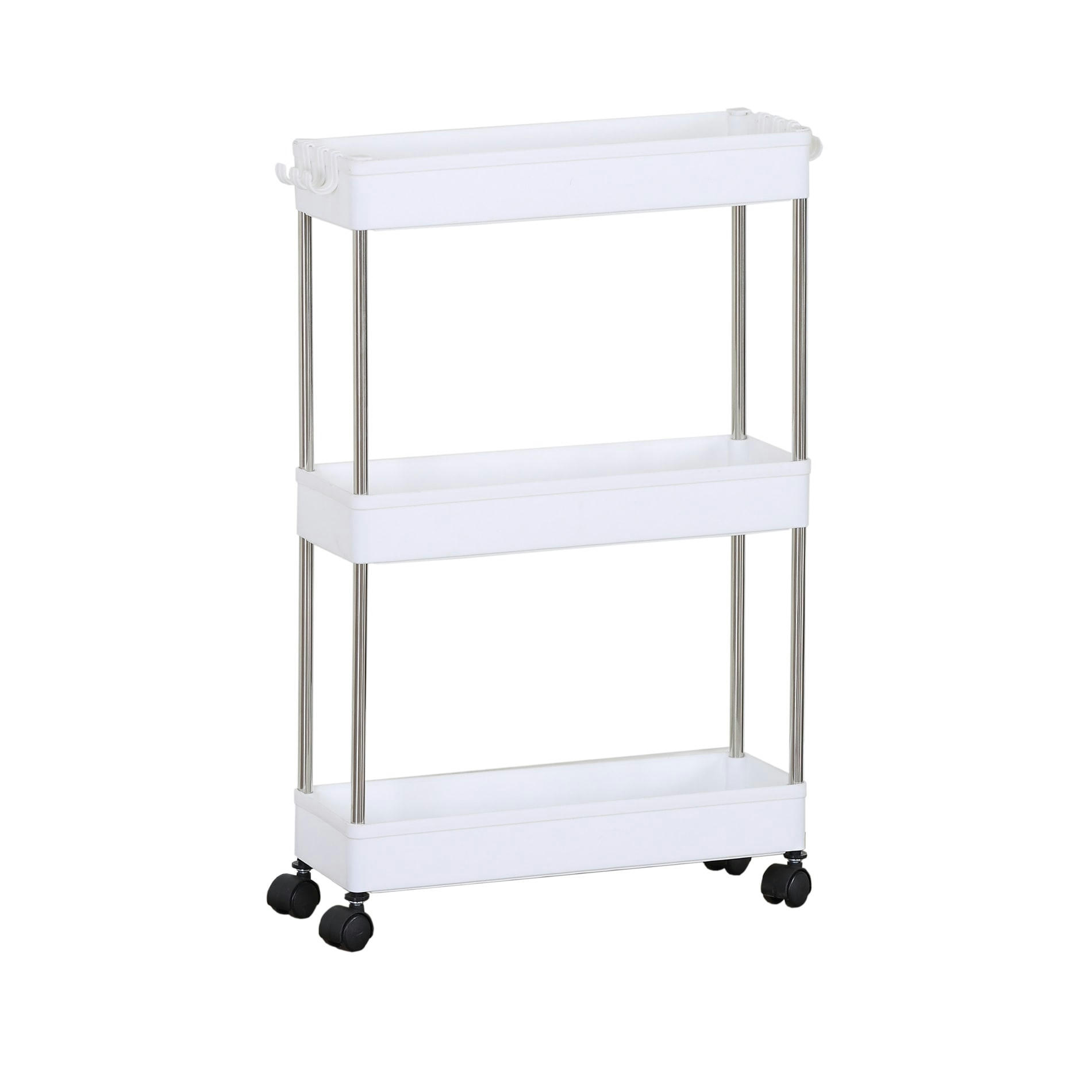 EASY LIFE - Chariot cuisine avec roues 40x13x60 cm en plastique blanc