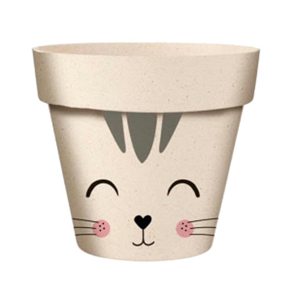 CHAT - Cache pot de fleurs chat en bambou D7,2cm