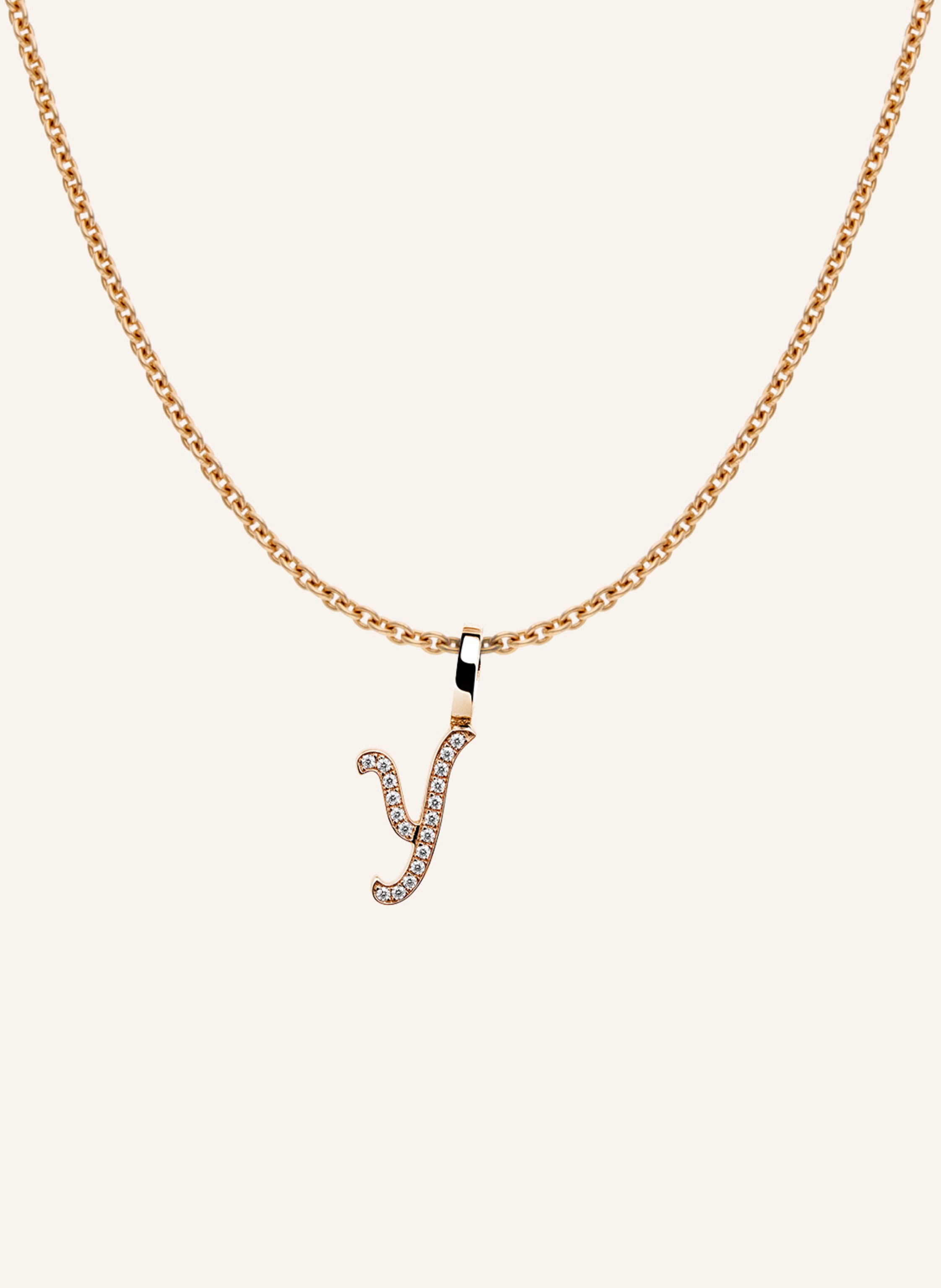 CADA Kette TINY DIAMOND LETTER Y