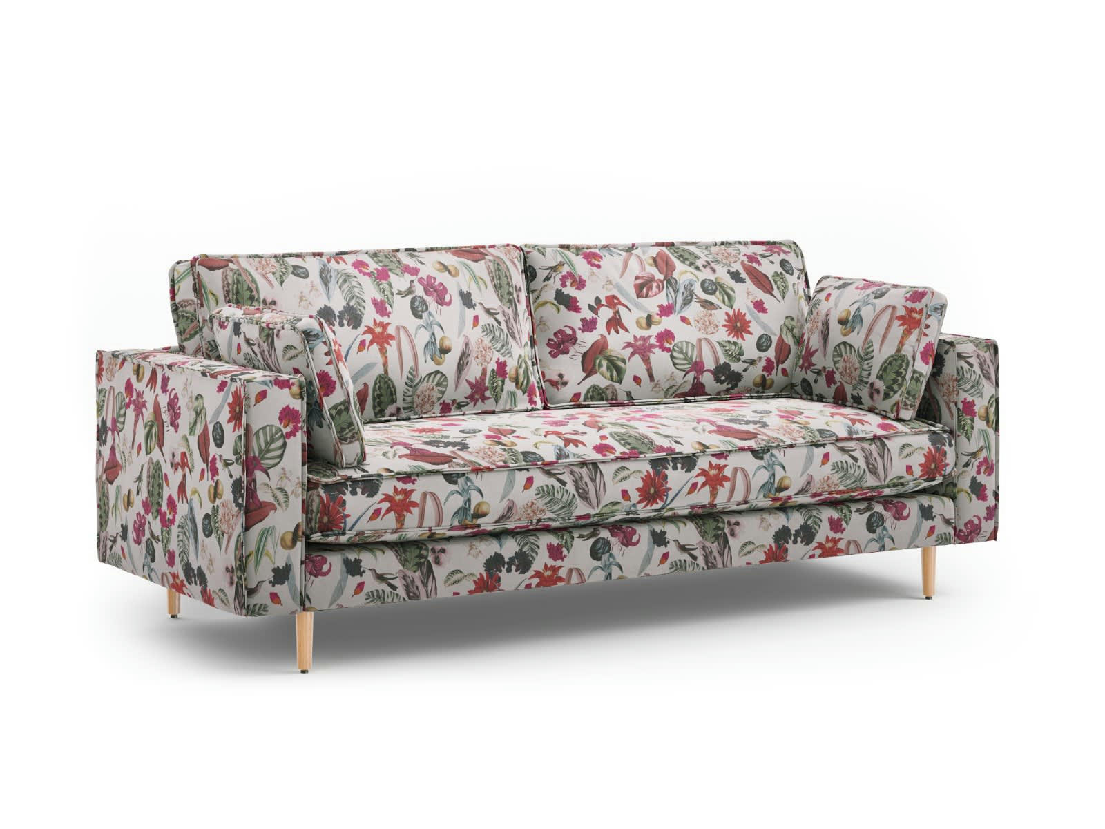 ALEXIS - Canapé 3 places en Velours Motif tropical