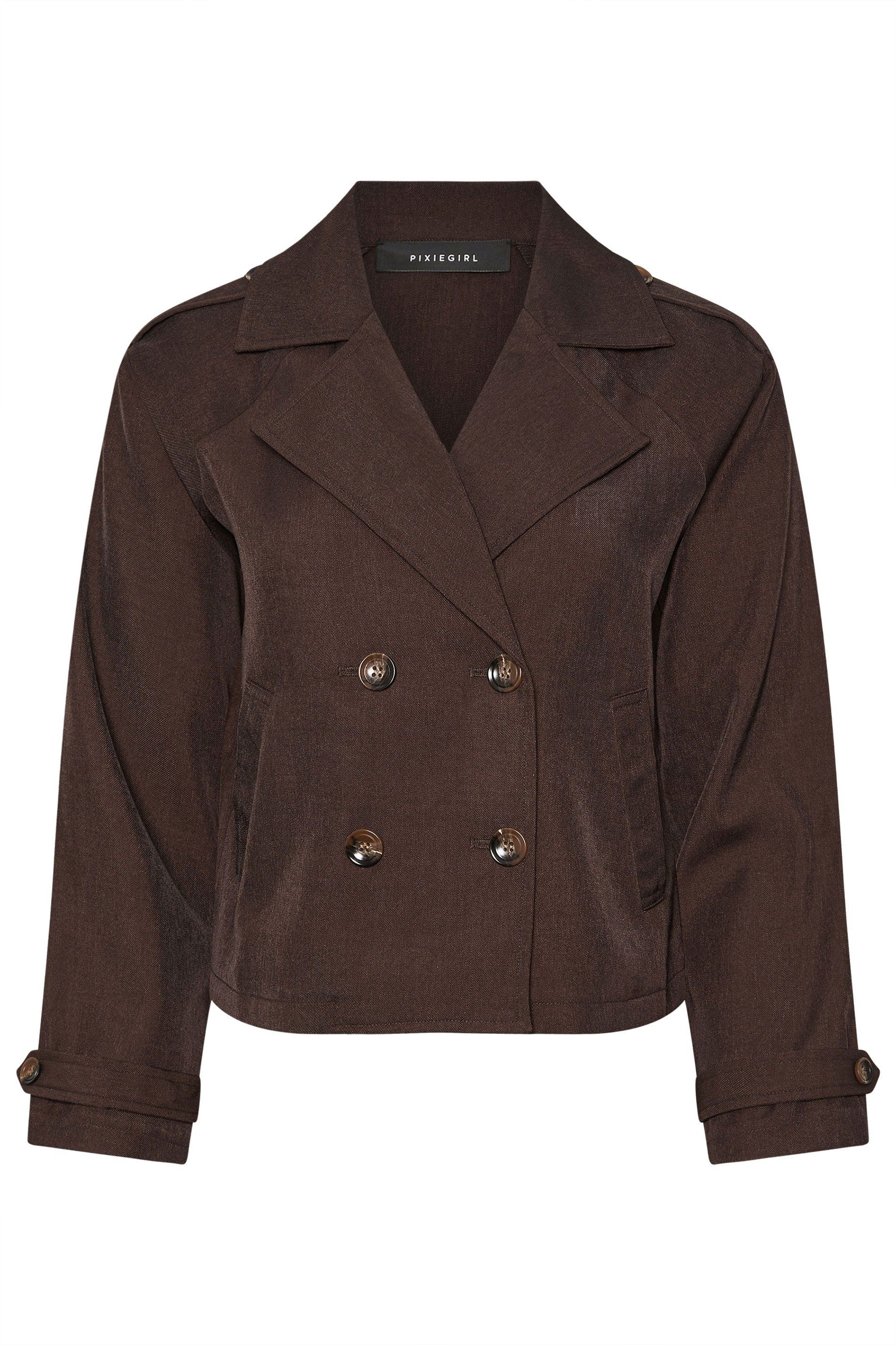 PixieGirl Petite Cropped Trench Duster Coat