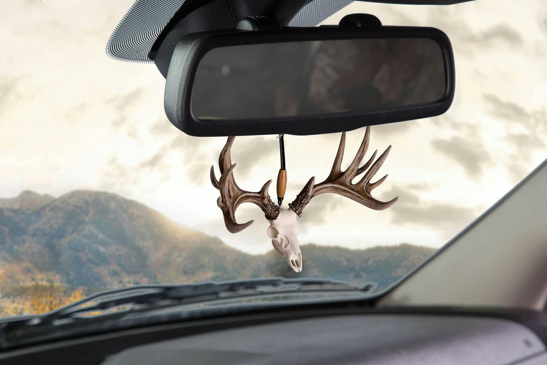 Big Rack Miniature Whitetail Deer Skull Car Ornament