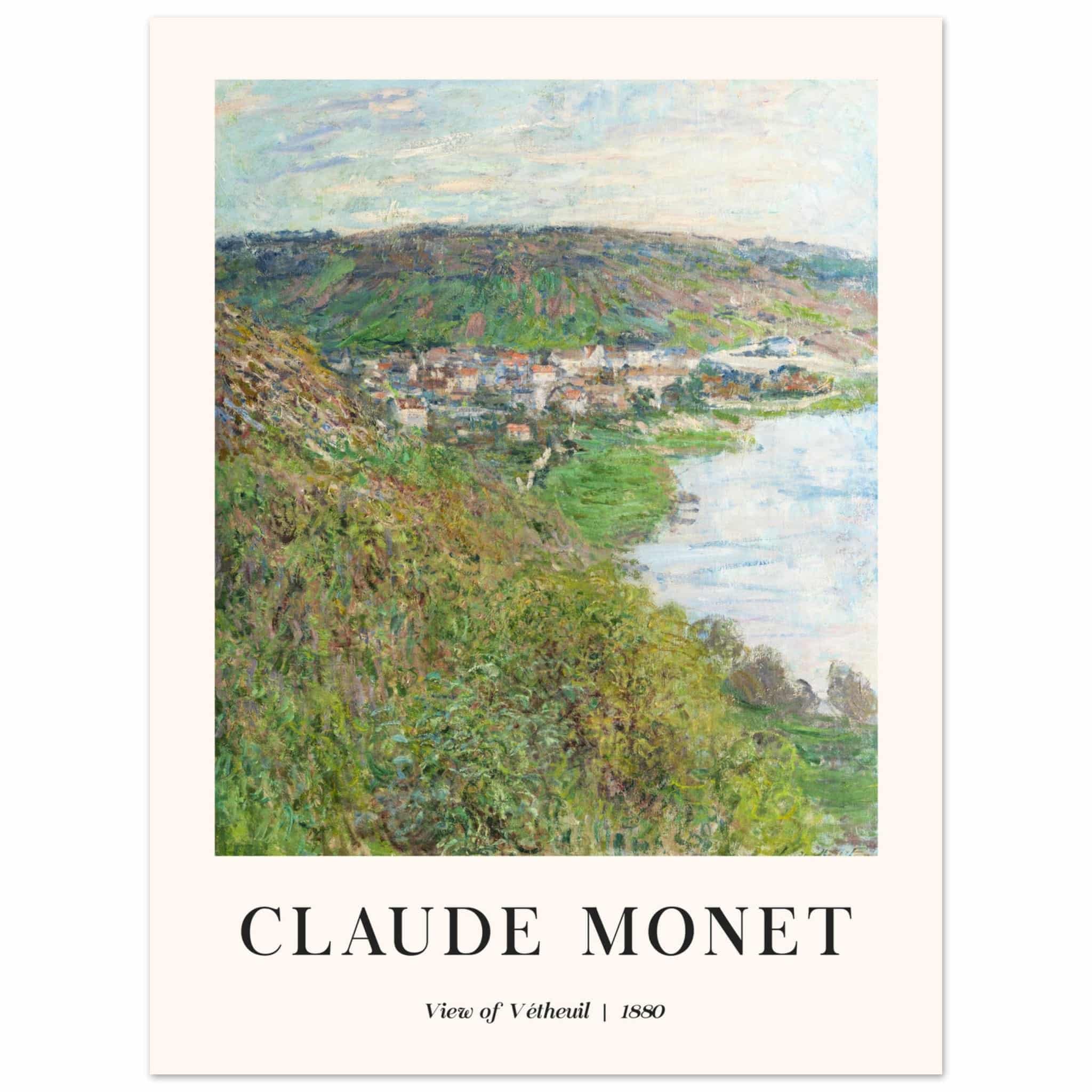 Artfulprints Poster Claude Monet - View of Vétheuil  - 30x40 cm - Groen