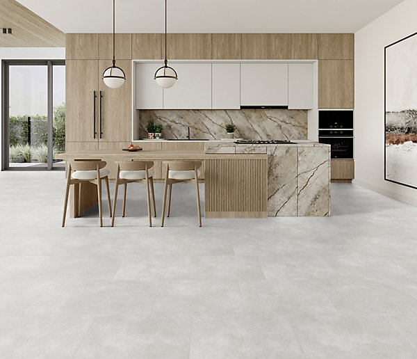 Dalle PVC à clipser Senso Premium Rigide acoutisque béton gris 39,9 x 73 cm, Gerflor