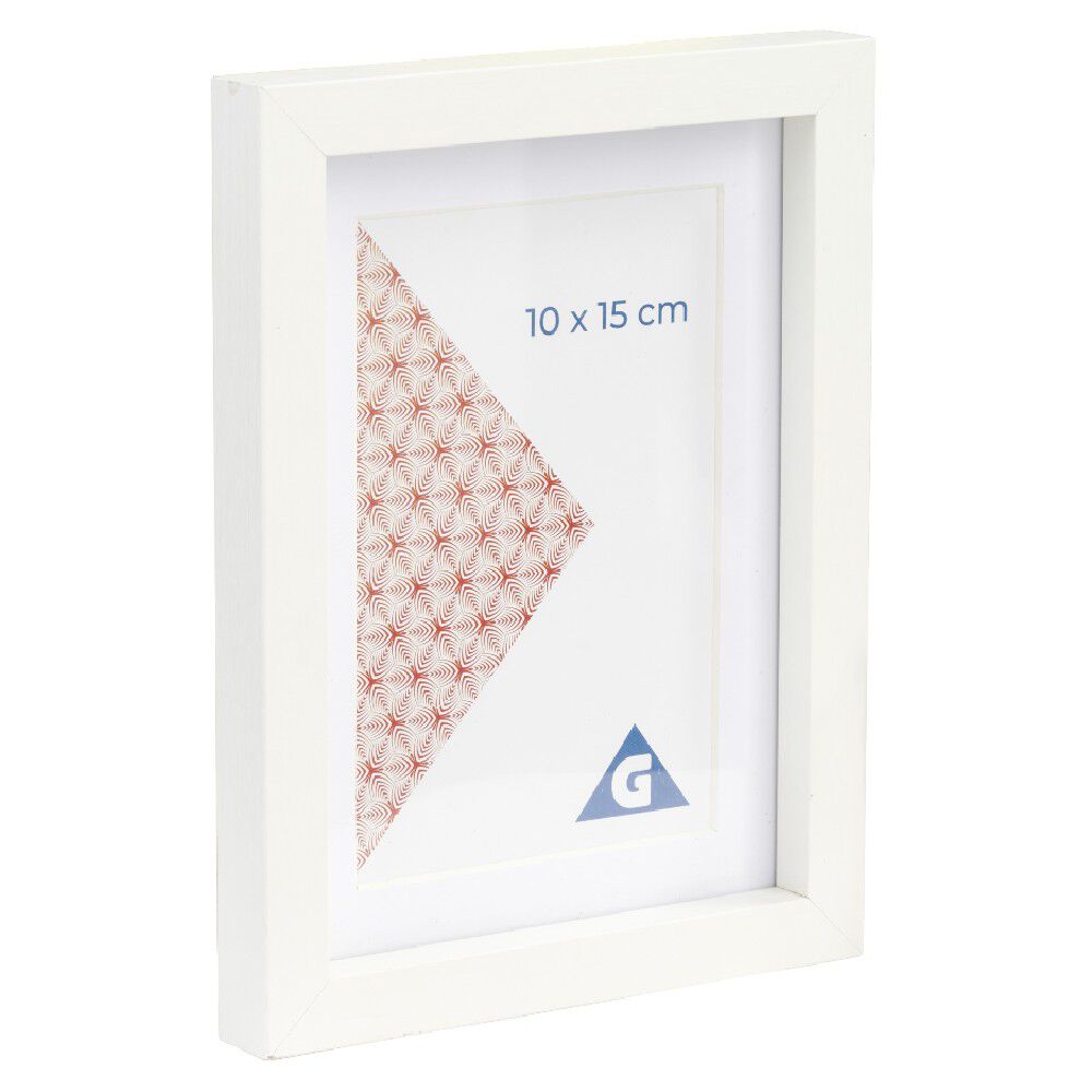 Cadre photo bois blanc 12x17cm pour photo 10x15cm