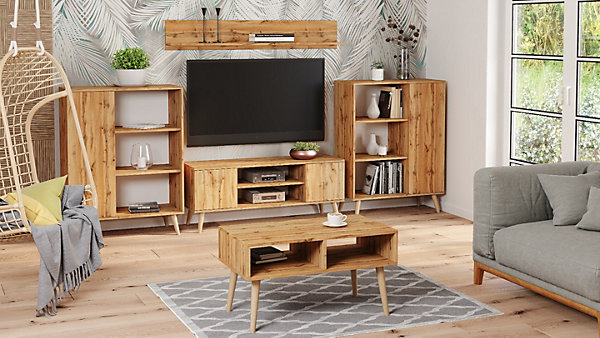 Armoire Fondi chêne artisanat or, Scandinave