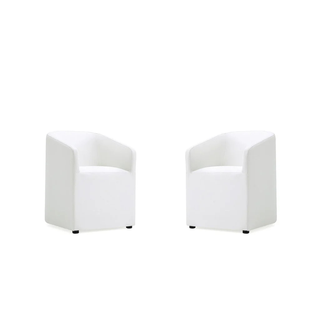 Manhattan Comfort Anna Modern Round Faux Leather Dining Armchair