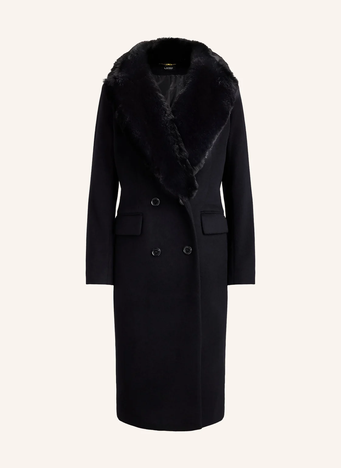LAUREN RALPH LAUREN Mantel mit Kunstfell