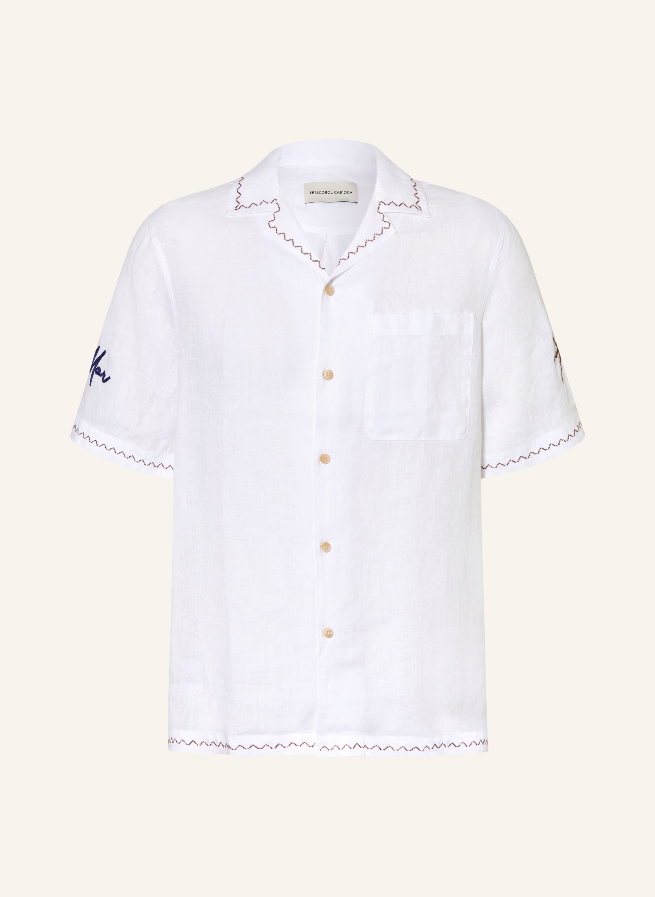 FRESCOBOL CARIOCA Resorthemd ALVES Comfort Fit aus Leinen