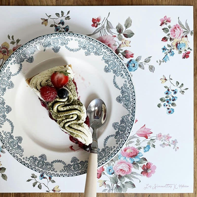 LES SIMONETTES X 99DÉCO - Lot de 4 sets de table L 40xl 30cm Multicolore Fleurs Vintage