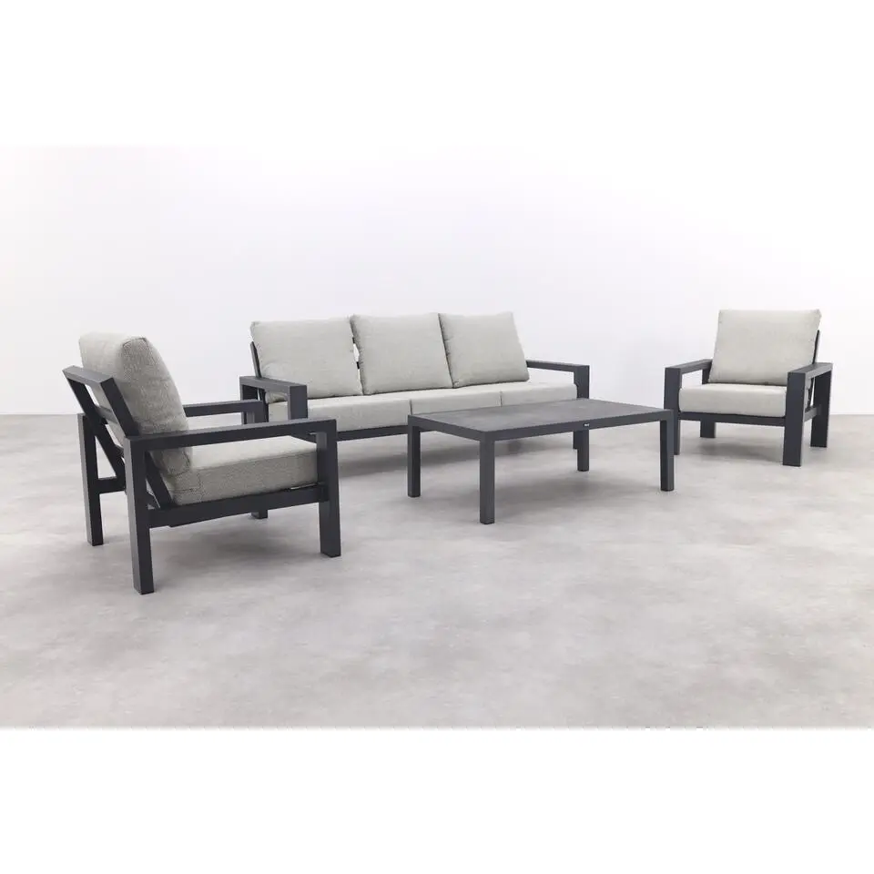 VDG Verano/Atlanta stoel-bank loungeset (4-delig)-Royal Grey/Antraciet