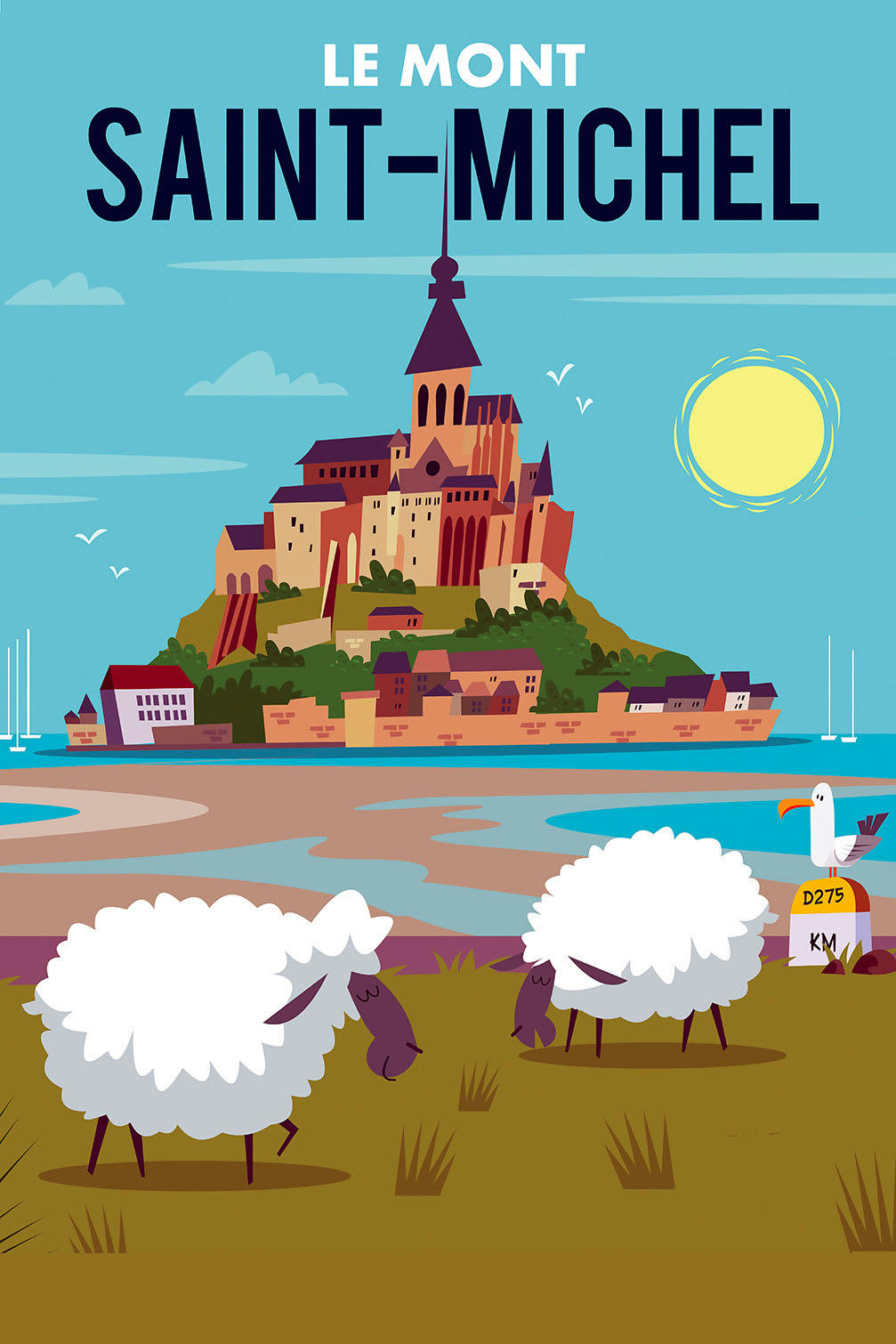 - Tableau mont saint michel imprimé sur toile 60x90cm