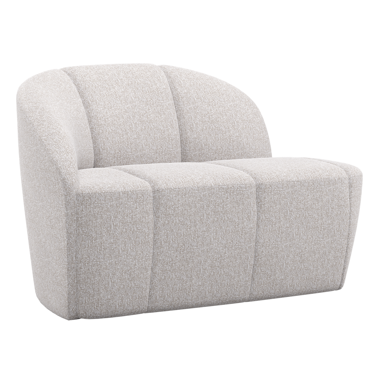 WOOOD 2-zits bankje links Mojo - Bouclé - Ecru Melange - 73x112x77