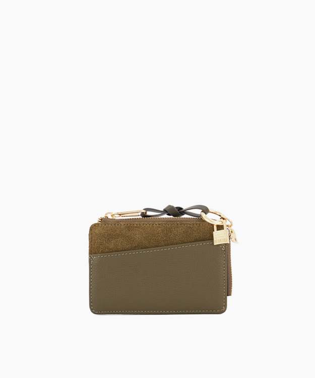 Kinder Khaki - Leather Zip-Around Wallet