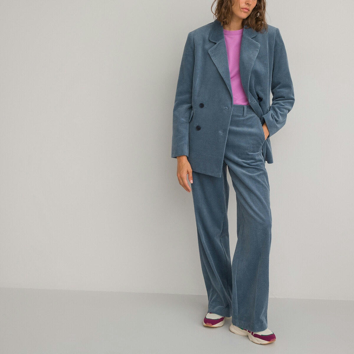 Pantalon large Signature, en velours côtelé