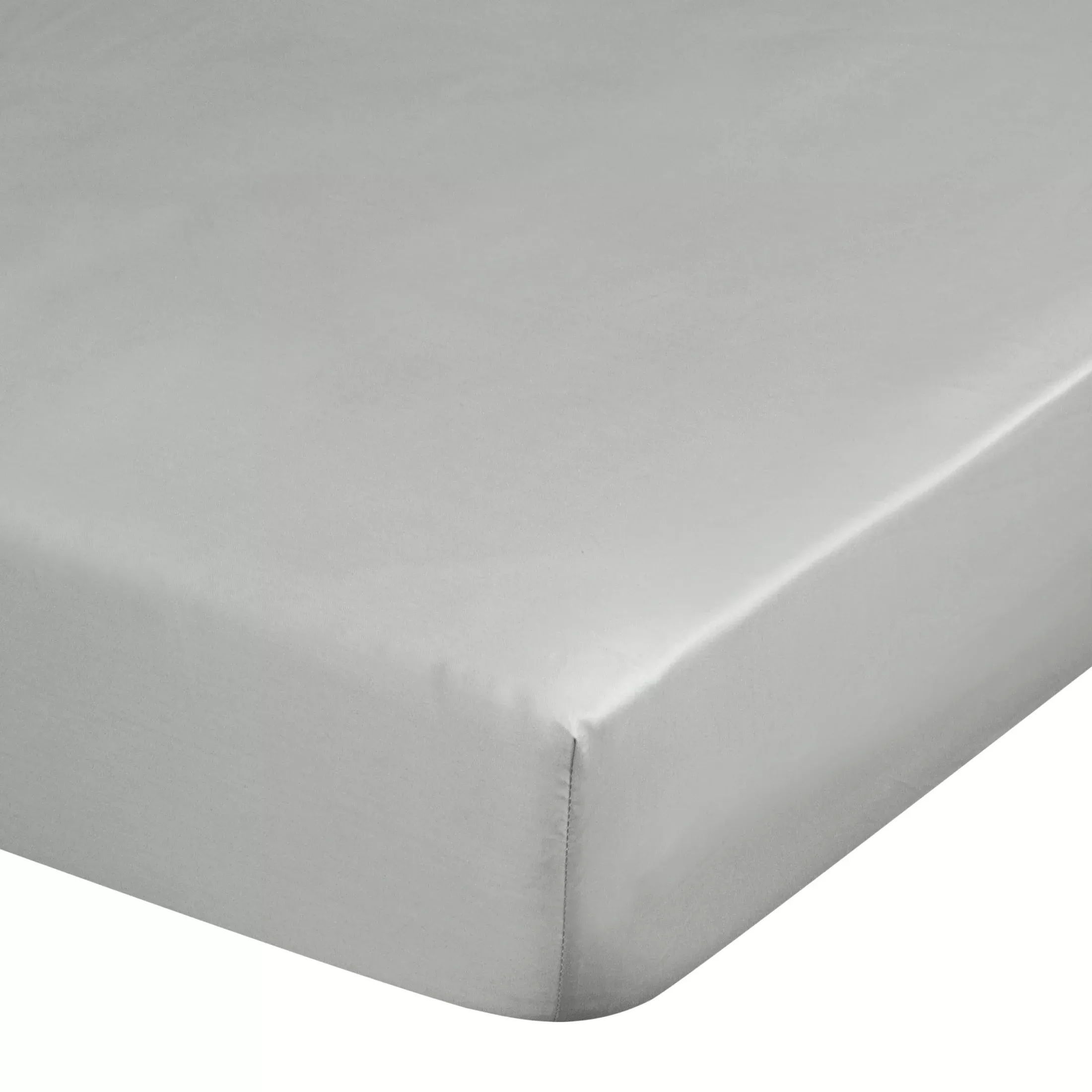 Prześcieradło z gumką 100x200 cm z satyny bawełnianej kolor jasnoszary 125 g/m2 DINA Diva Line