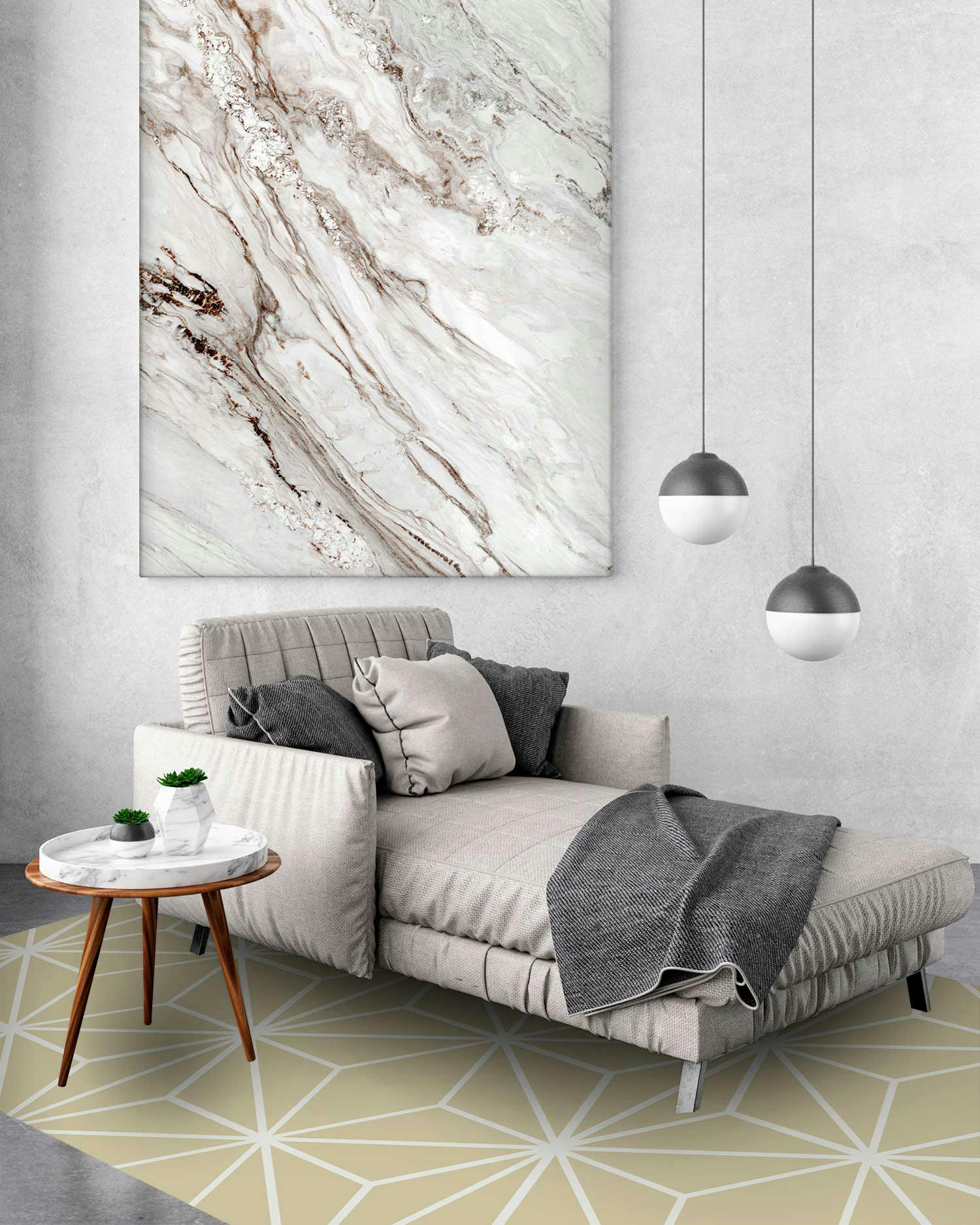 - Tapis vinyle lignes d'étoiles vert pastel 140x200cm
