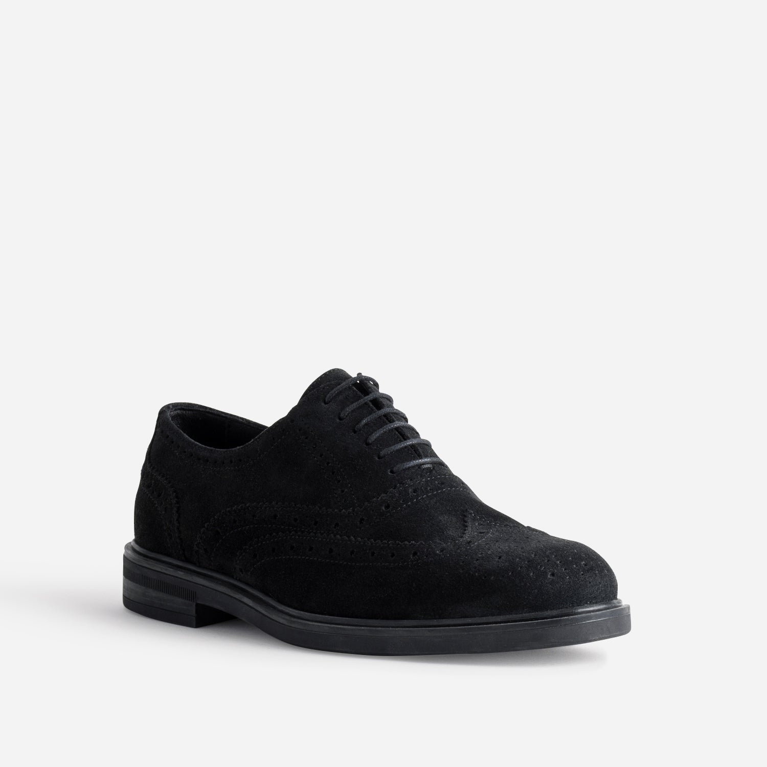 Richelieu noir cuir velours bout fleuri