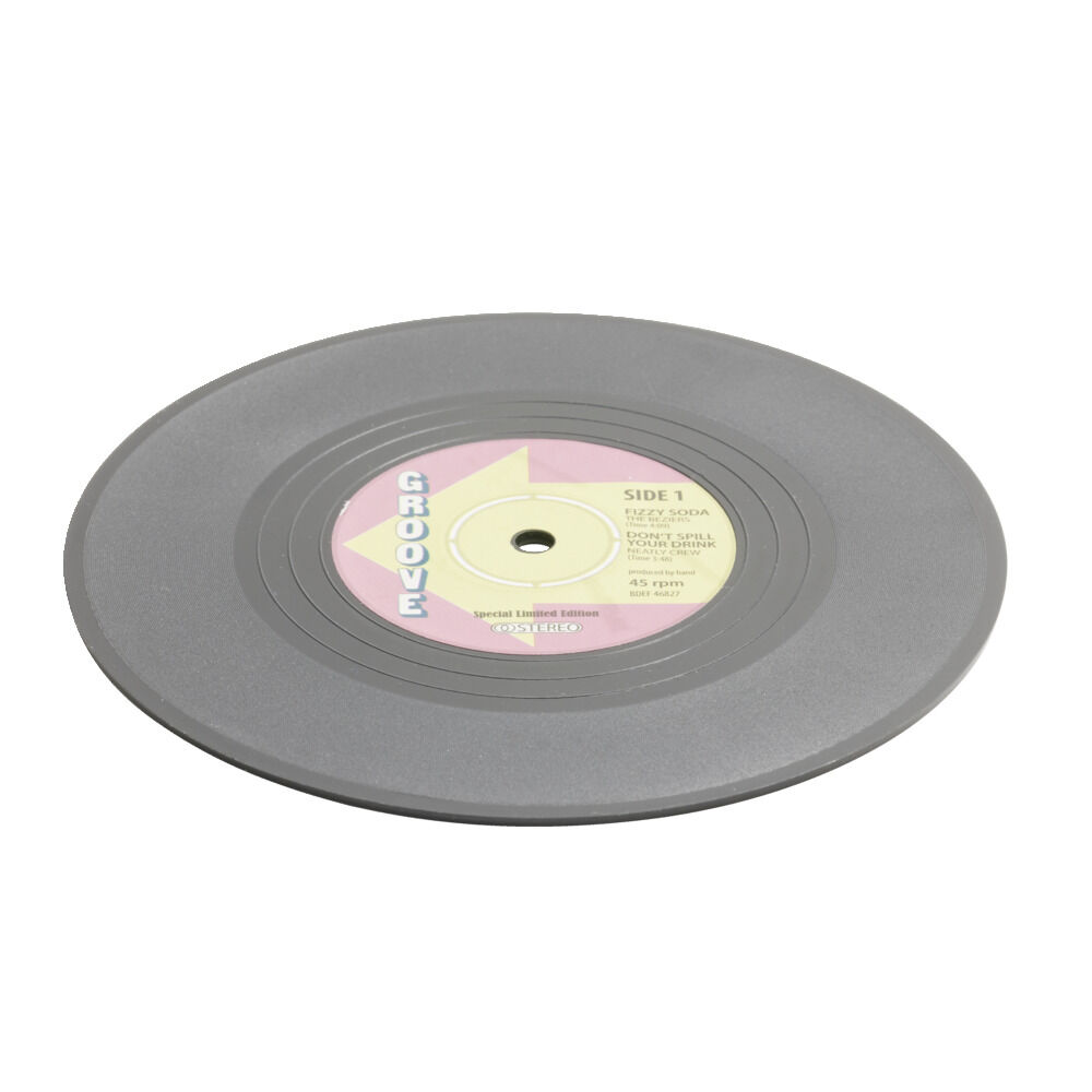 Dessous de verre forme vinyle Ø10,5cm 4 pièces