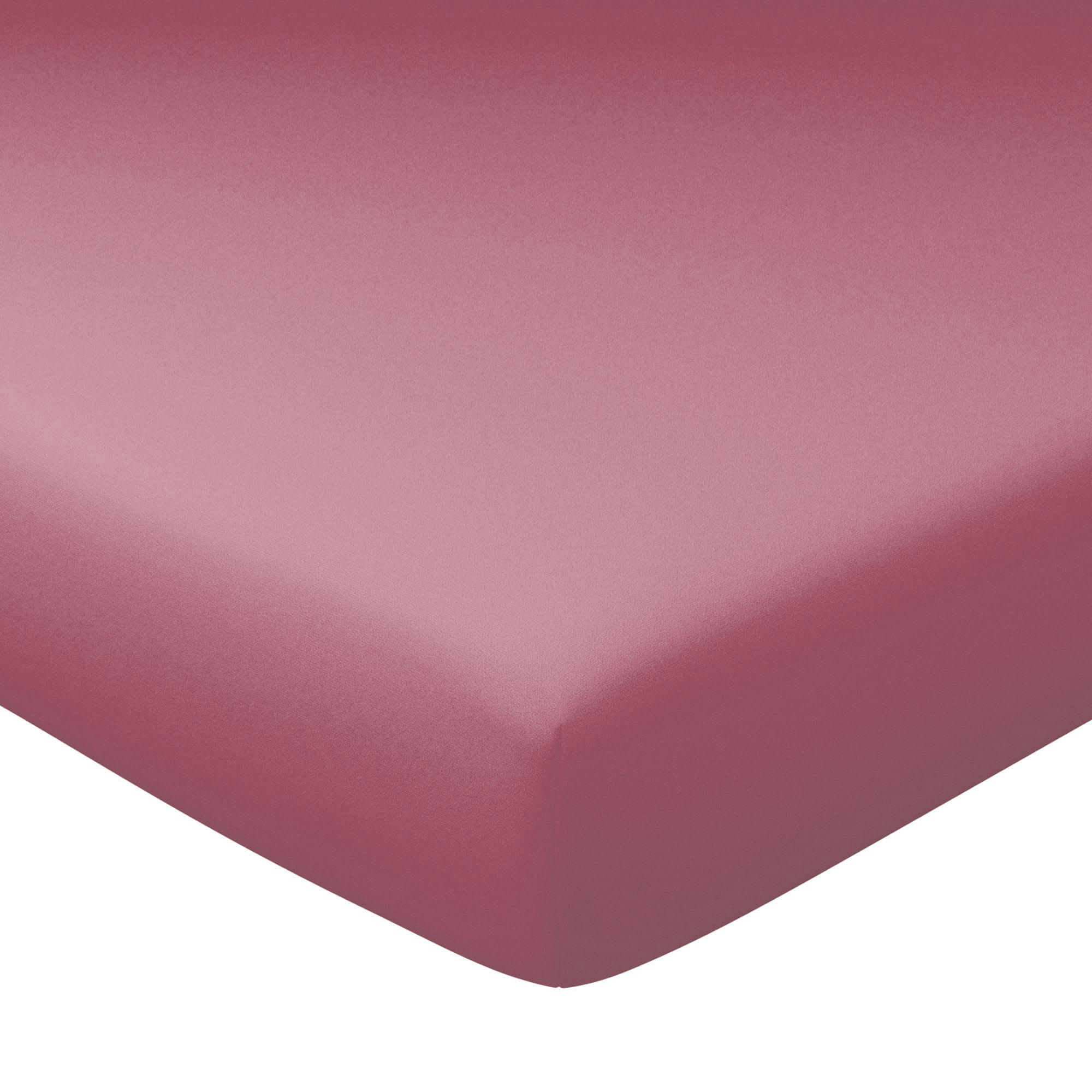FLANELLE - Drap-housse grand bonnet 90x200x32 rose framboise en coton