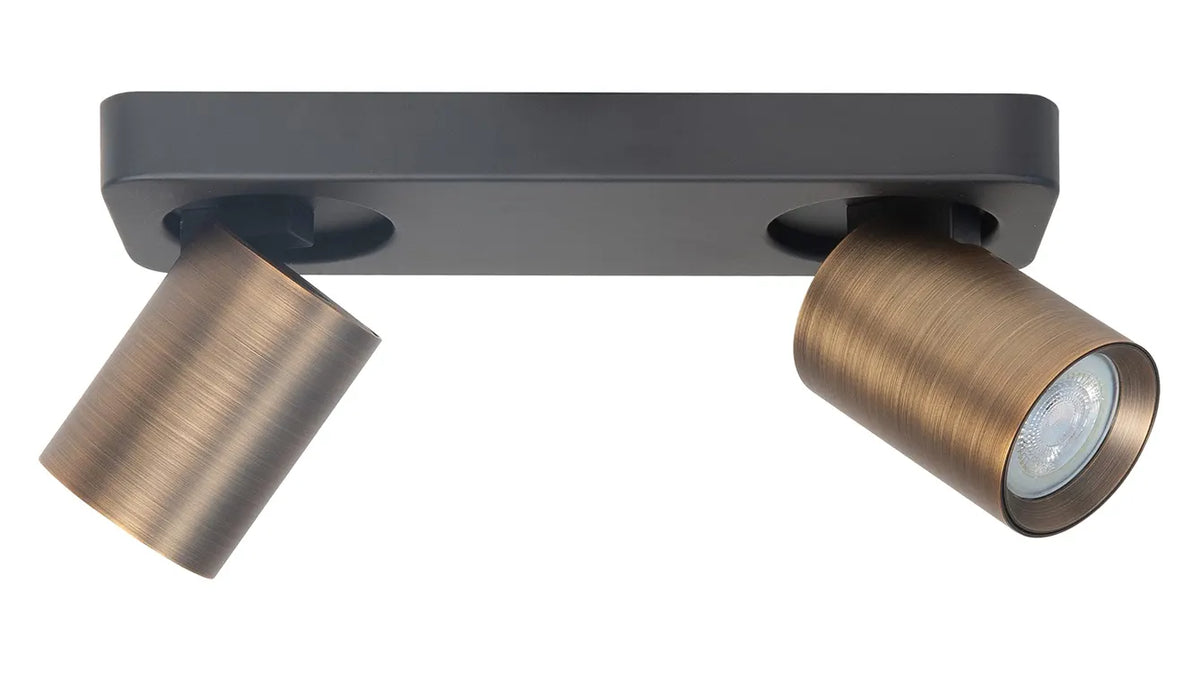 Highlight spot Oliver - 2 lichts - 26 x 13  cm - zwart brons