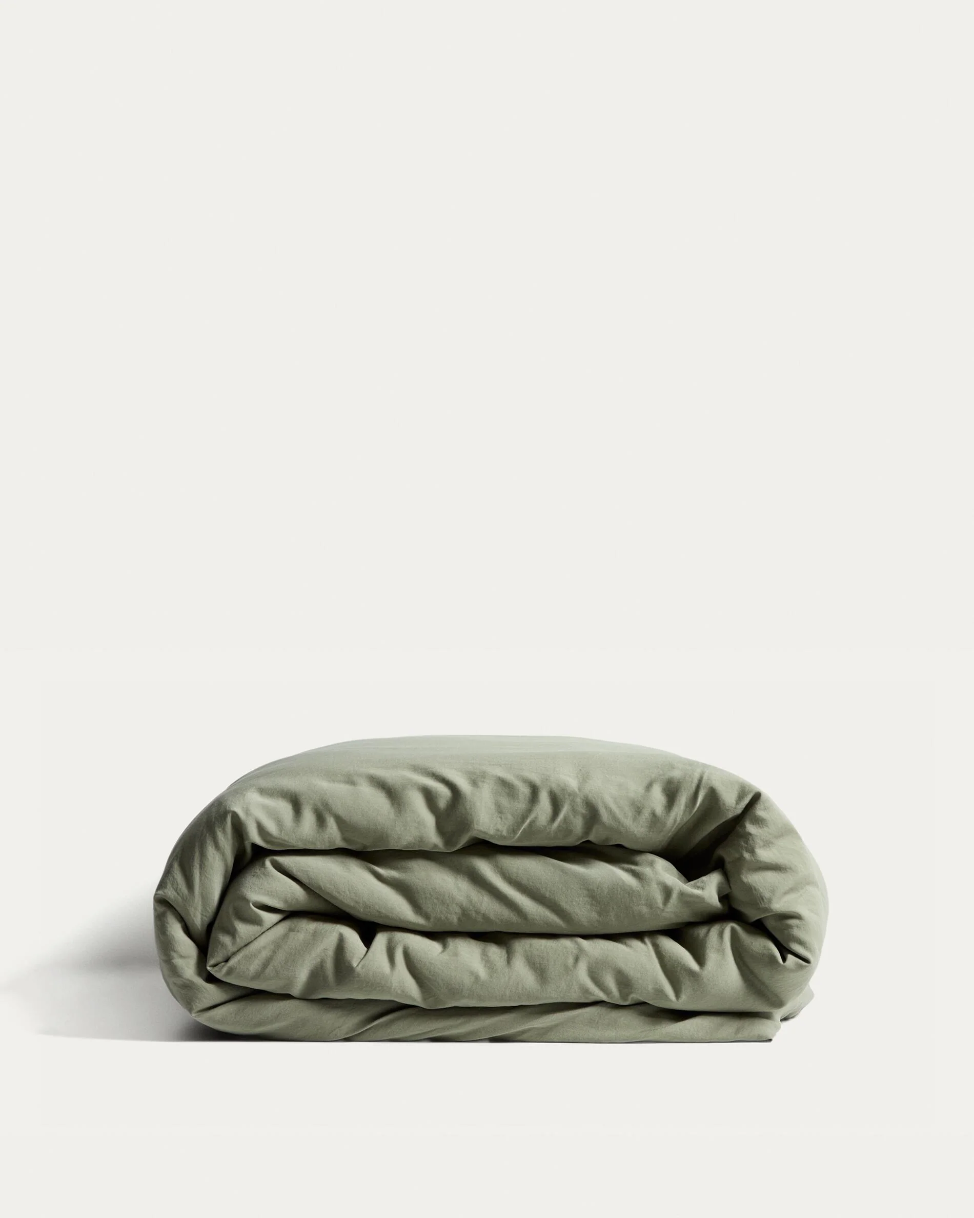Sirale 100% cotton sateen duvet cover with washed green finish for 90cm bed