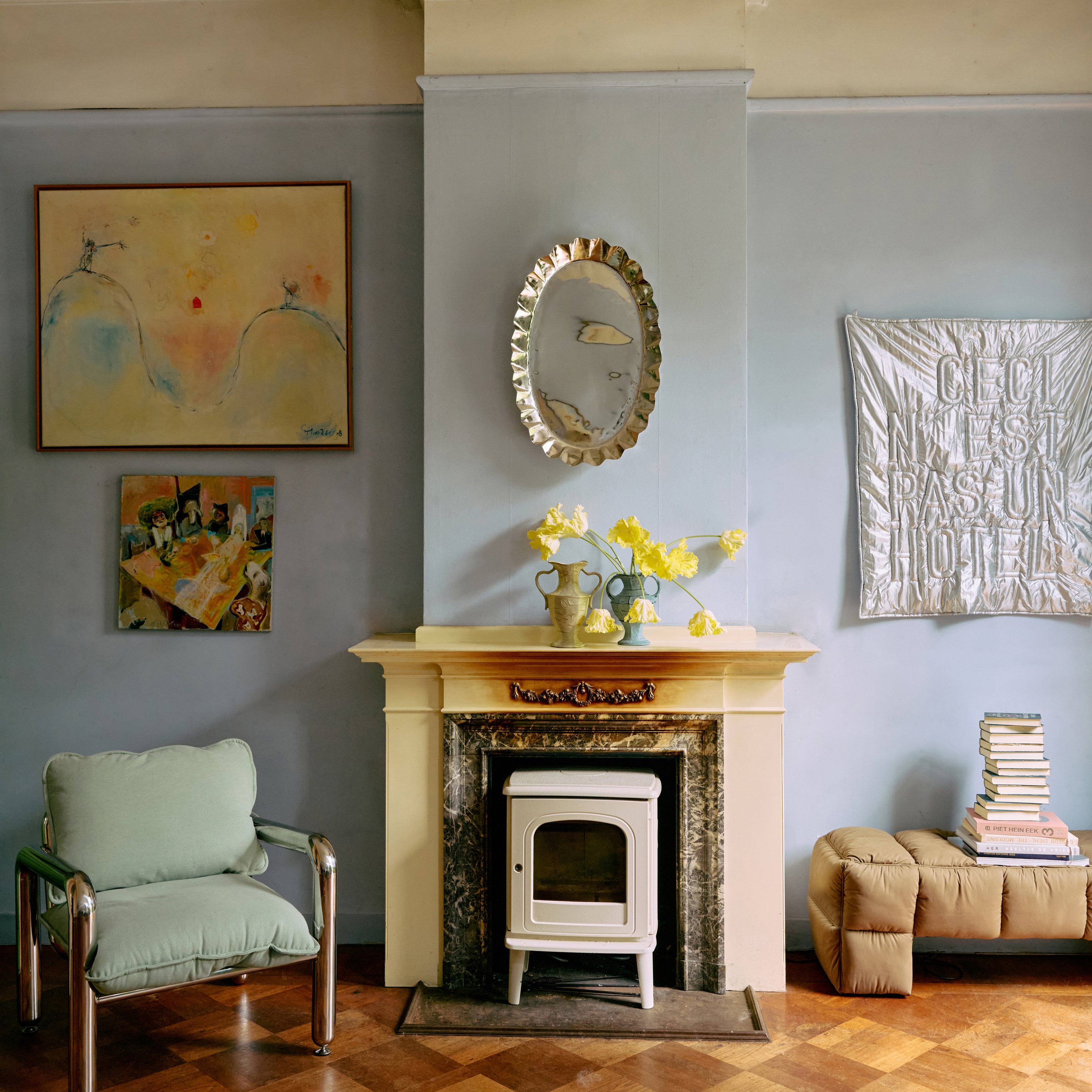 HKliving Wandkleed 'Ceci n'est pas un hôtel - Zilver