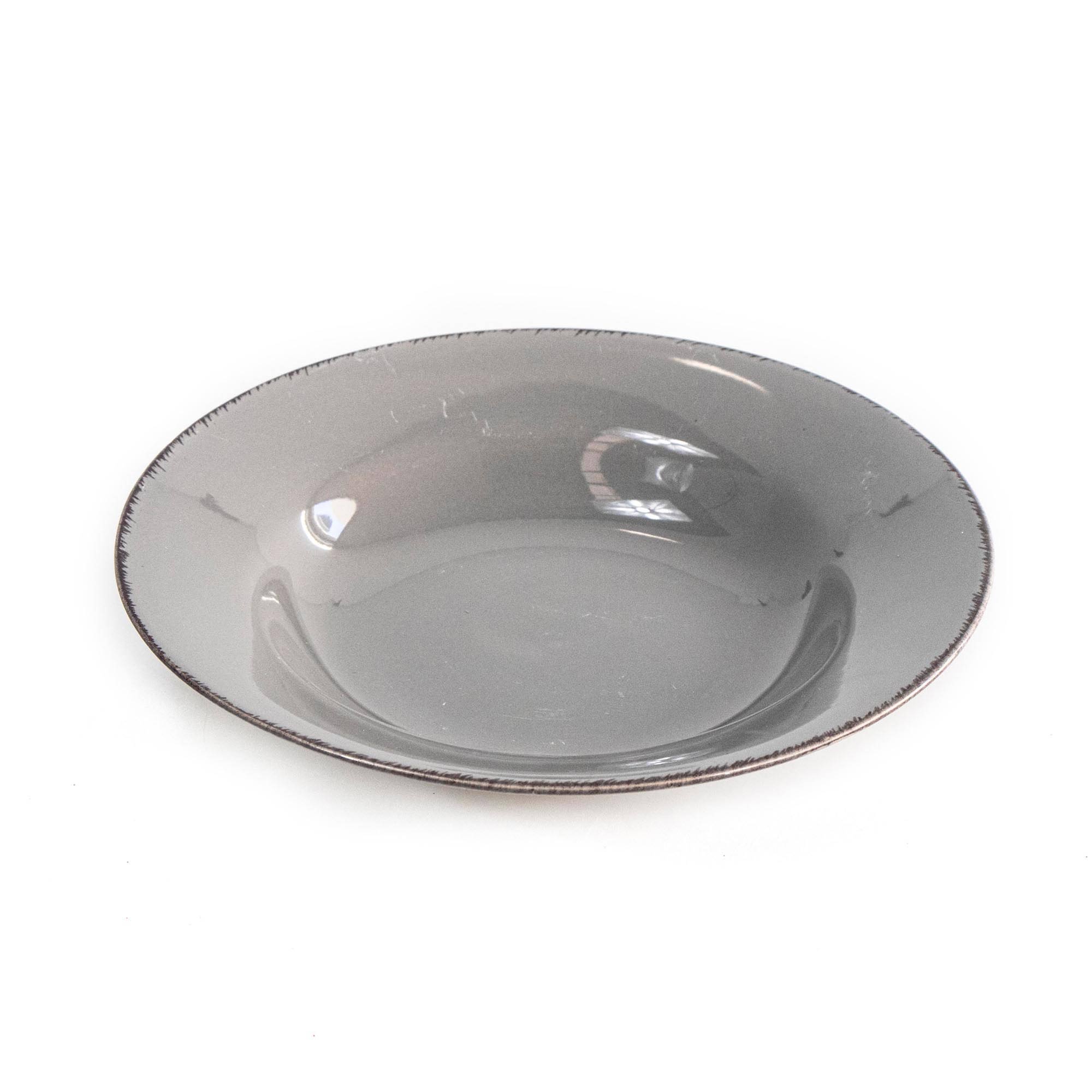 Prato de sopa em grés cinzento SAUVAGE