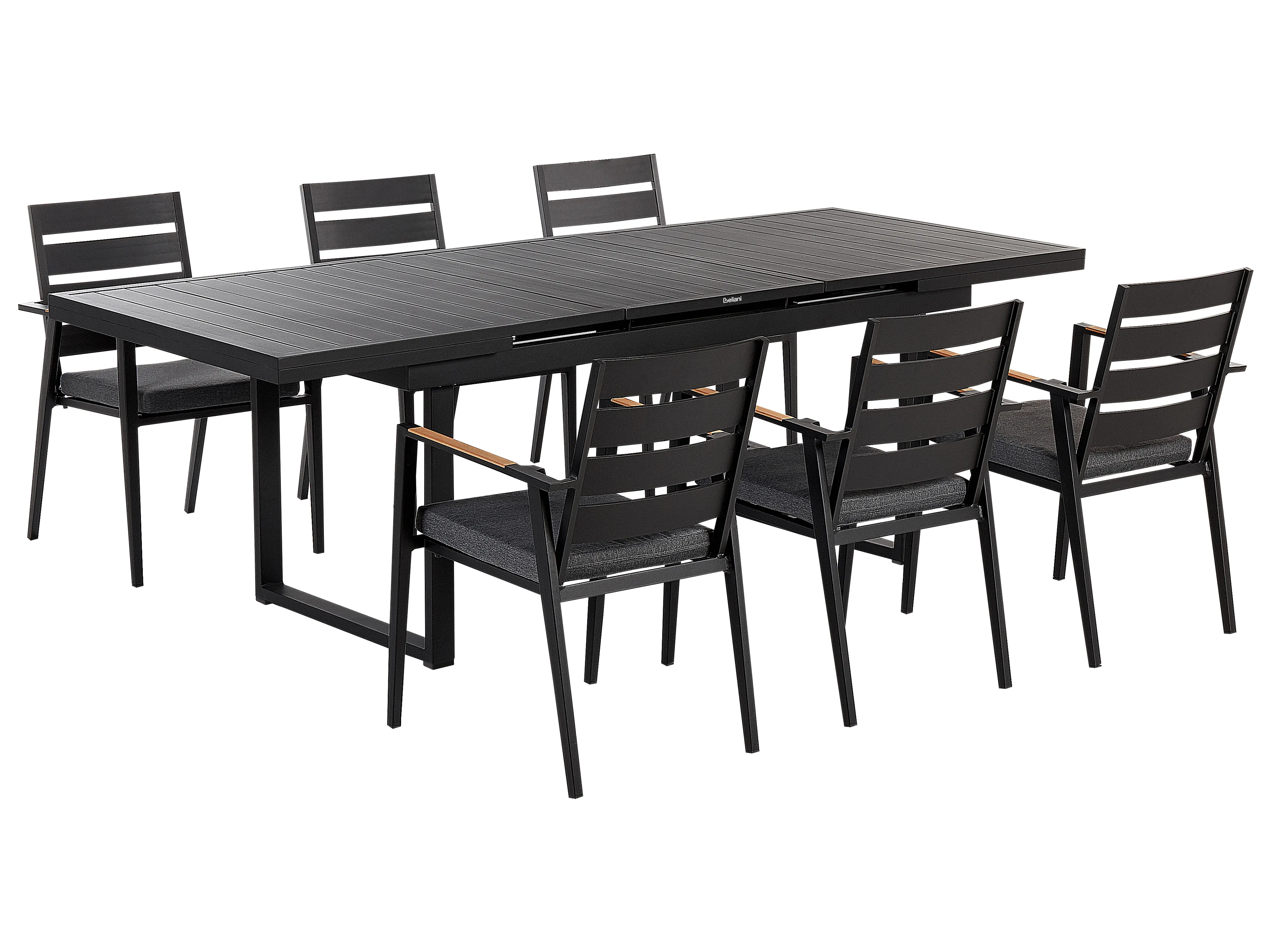 Garden Dining Set 6 Seater VALCANETTO/TAVIANO Metal Black