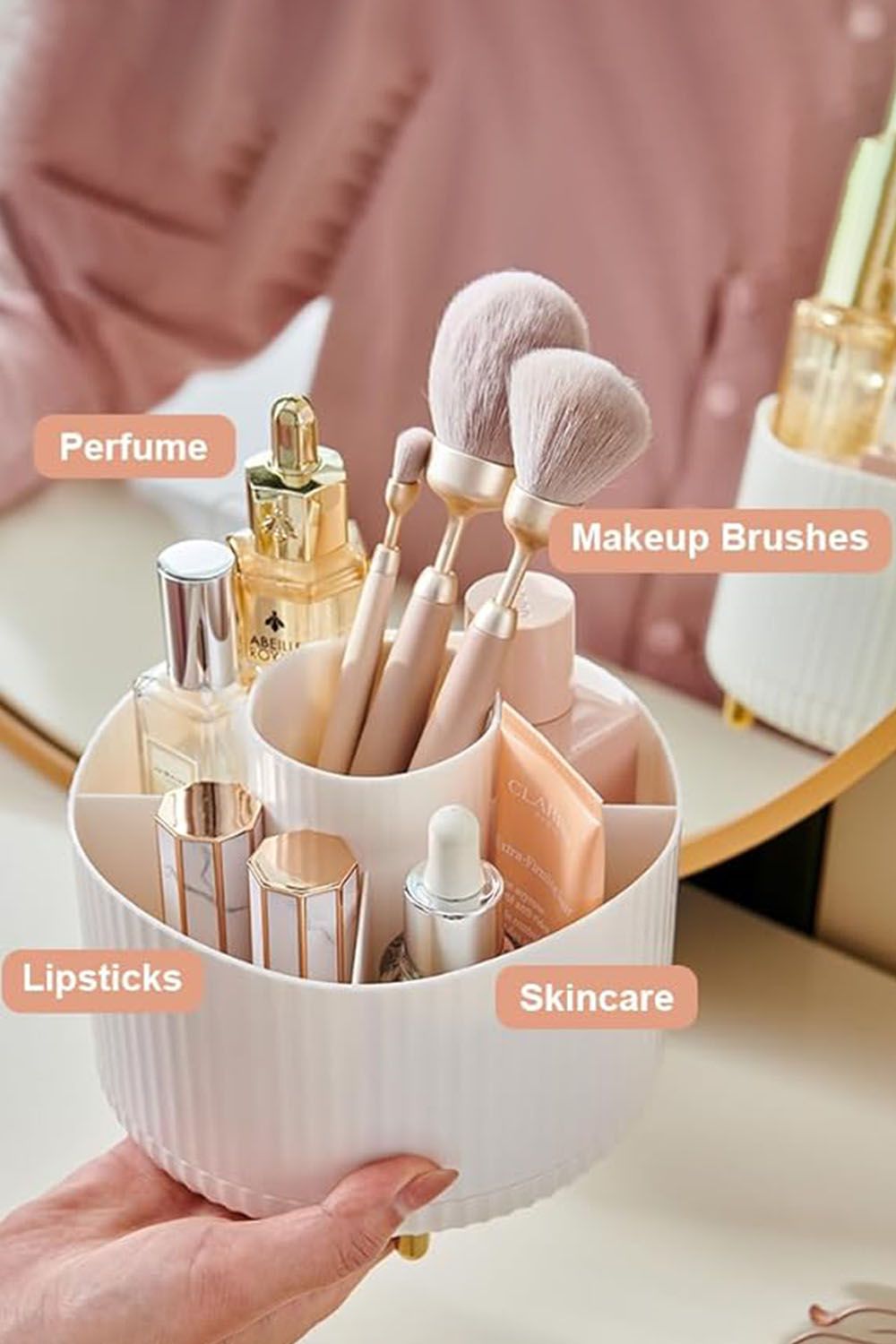 SHEONLY Rotating Makeup Brush Holder Makeup Brush Organizer