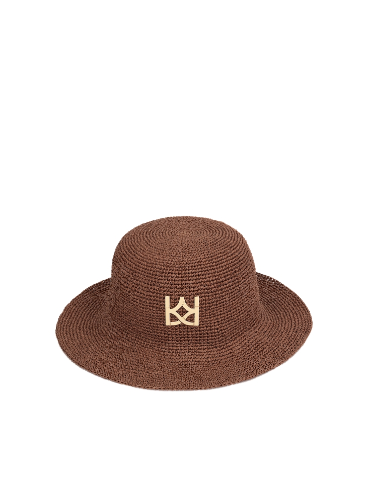 Straw hat with a monogram