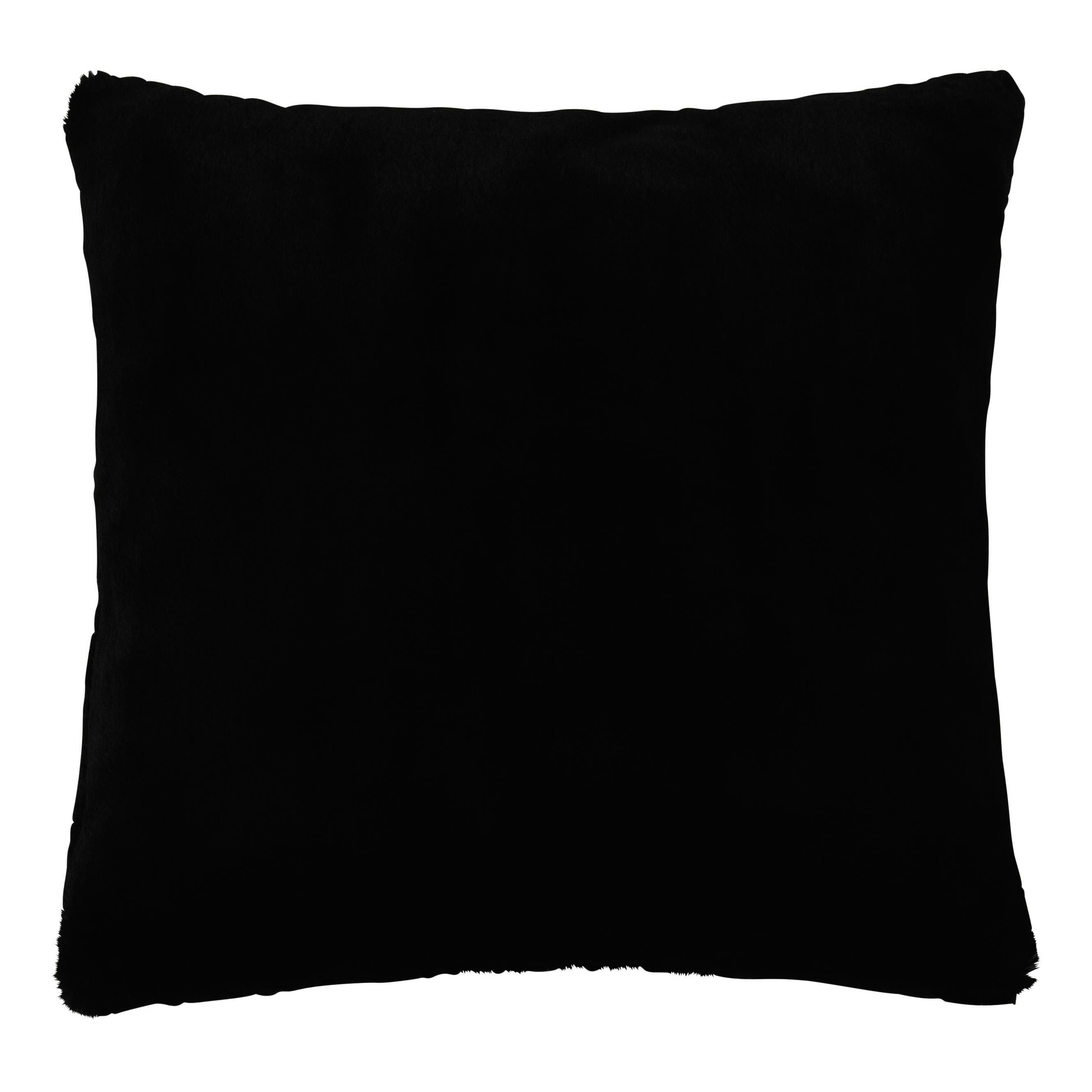 - Coussin  imitation fourrure noire 45x45