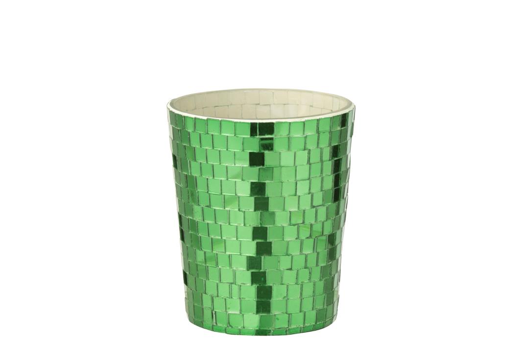 J-Line geurkaars Spiegel - Tea & Herbs - glas - groen