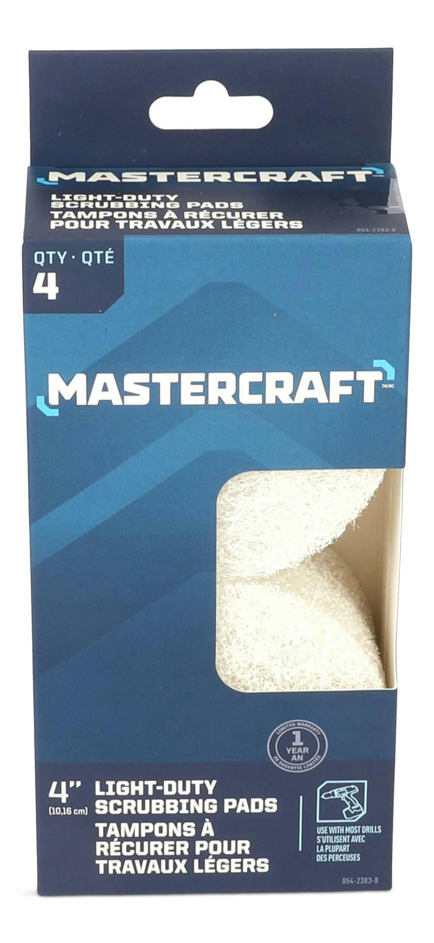 Mastercraft Non-Woven Scrubbing Pad, Soft, 4-in, 4-pk