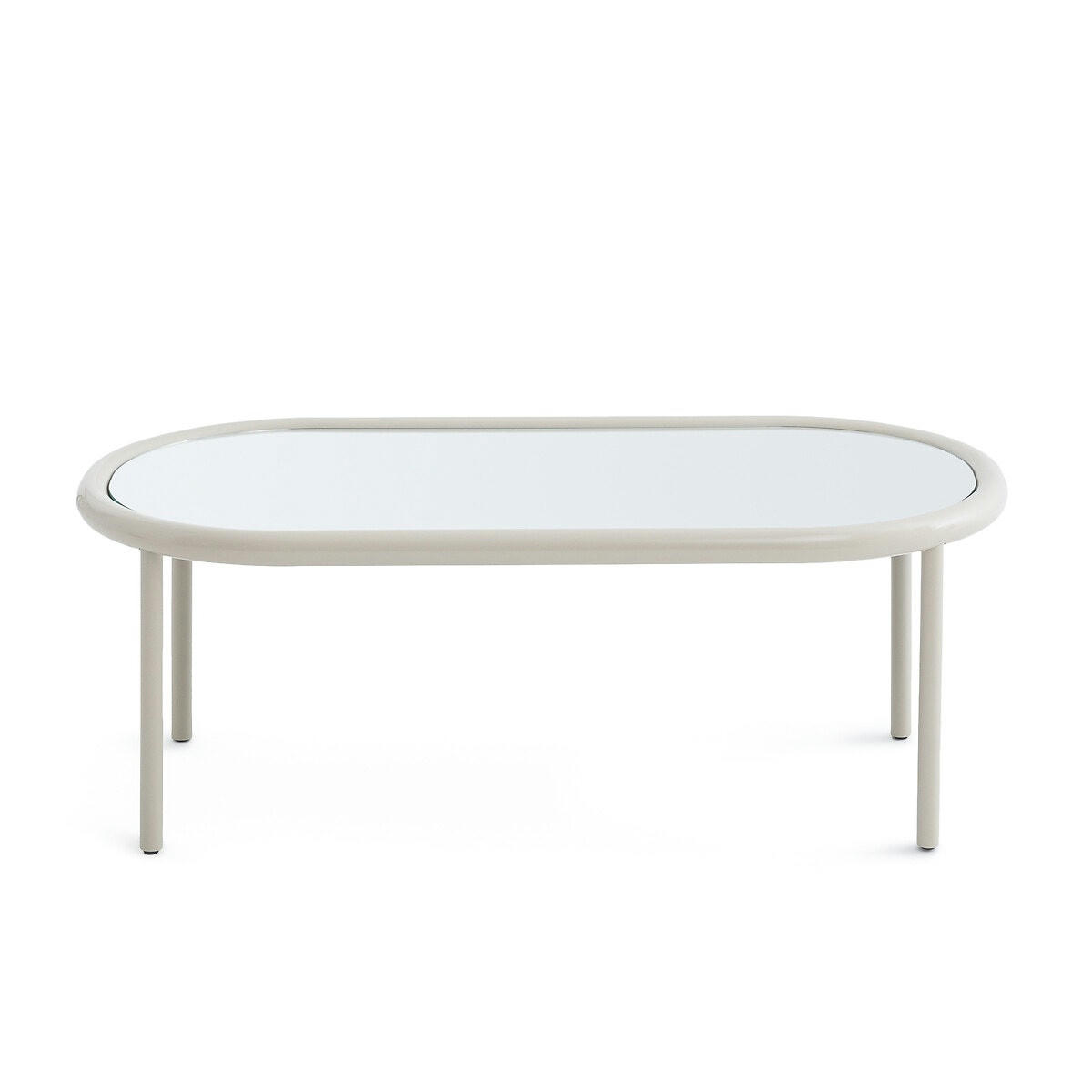 Table basse métal  acier et plateau miroir, T