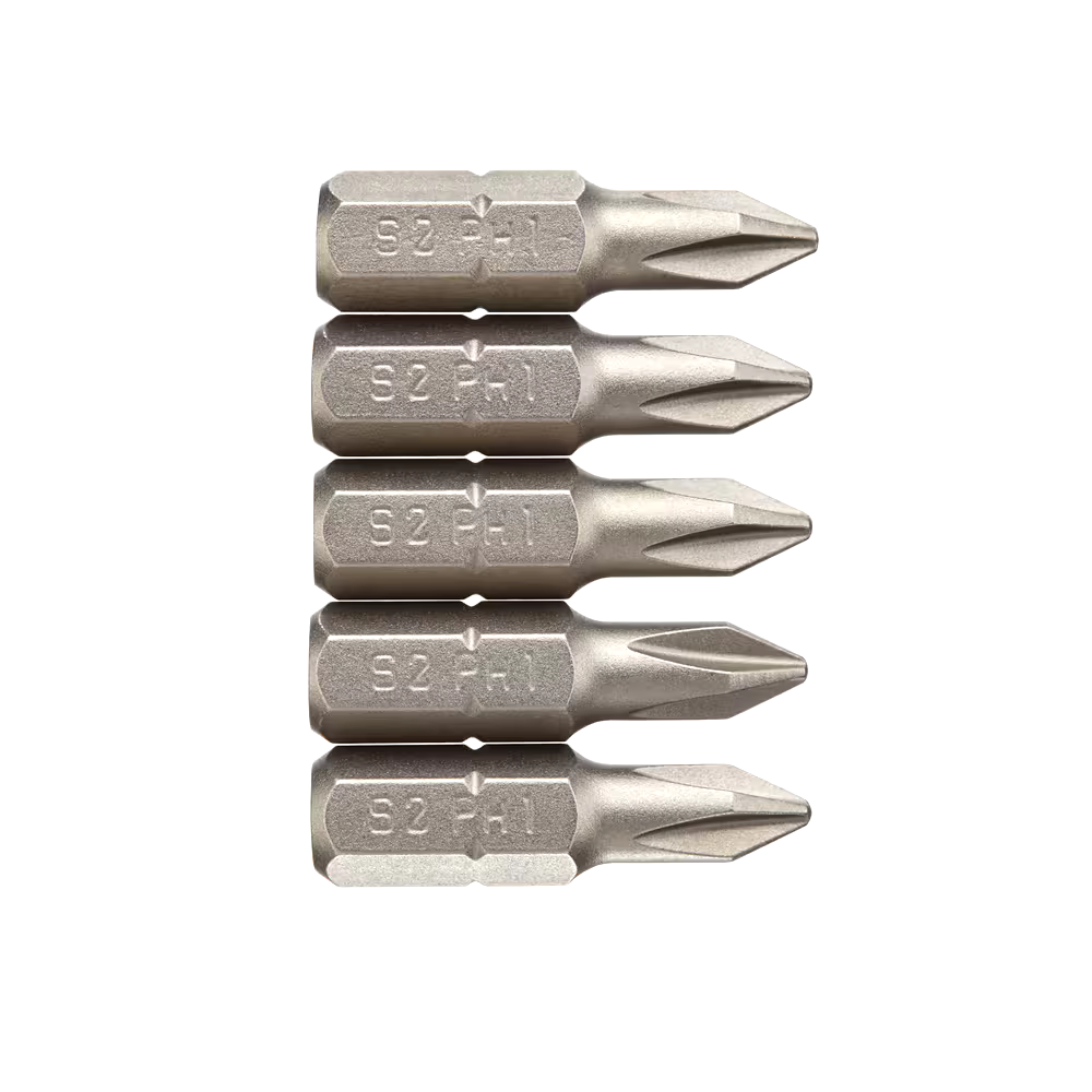 Mastercraft Phillips Screwdriver Bit, 1-in, 5-pk
