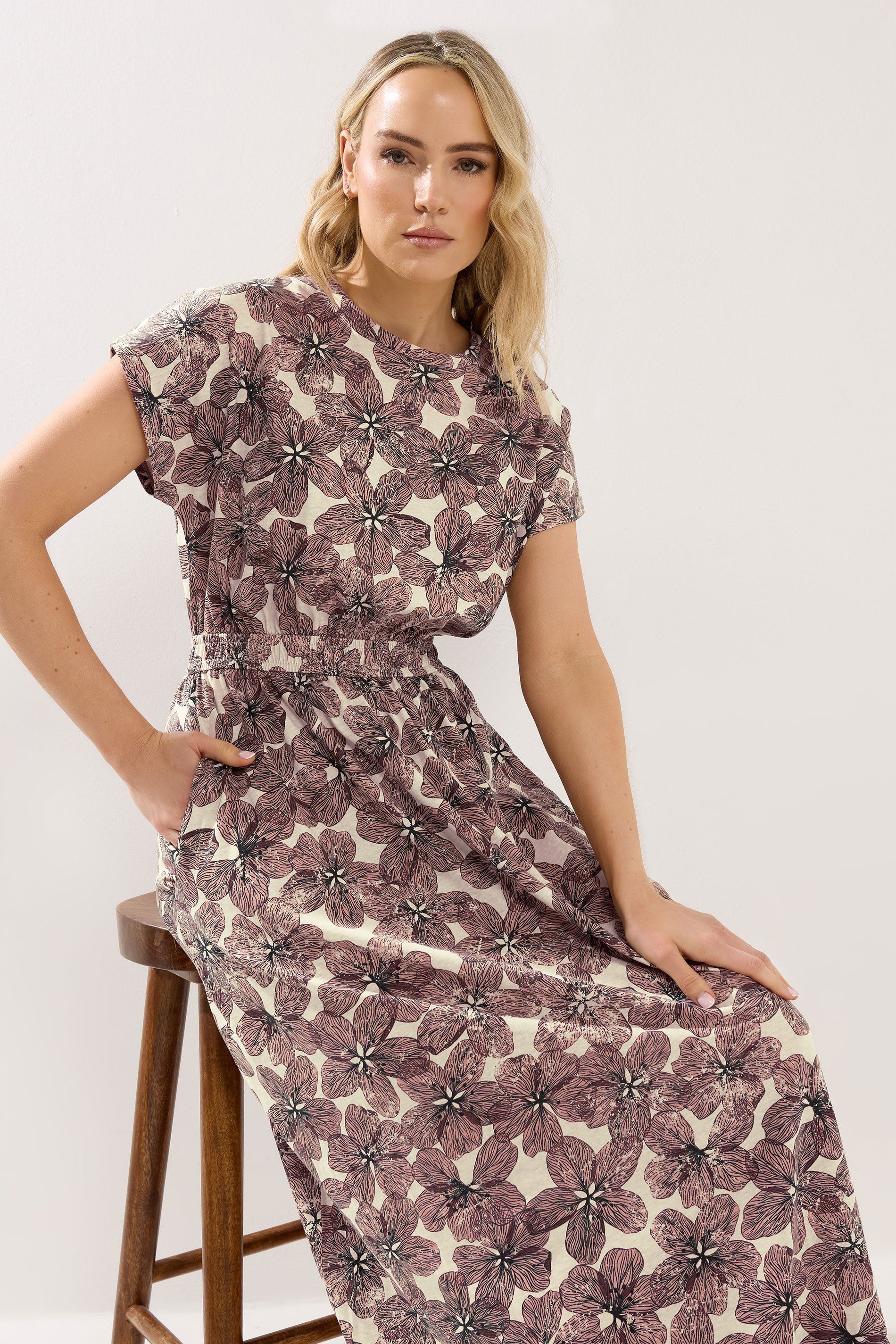 Long Tall Sally Tall Floral Jersey Shirred Waist Maxi Dress